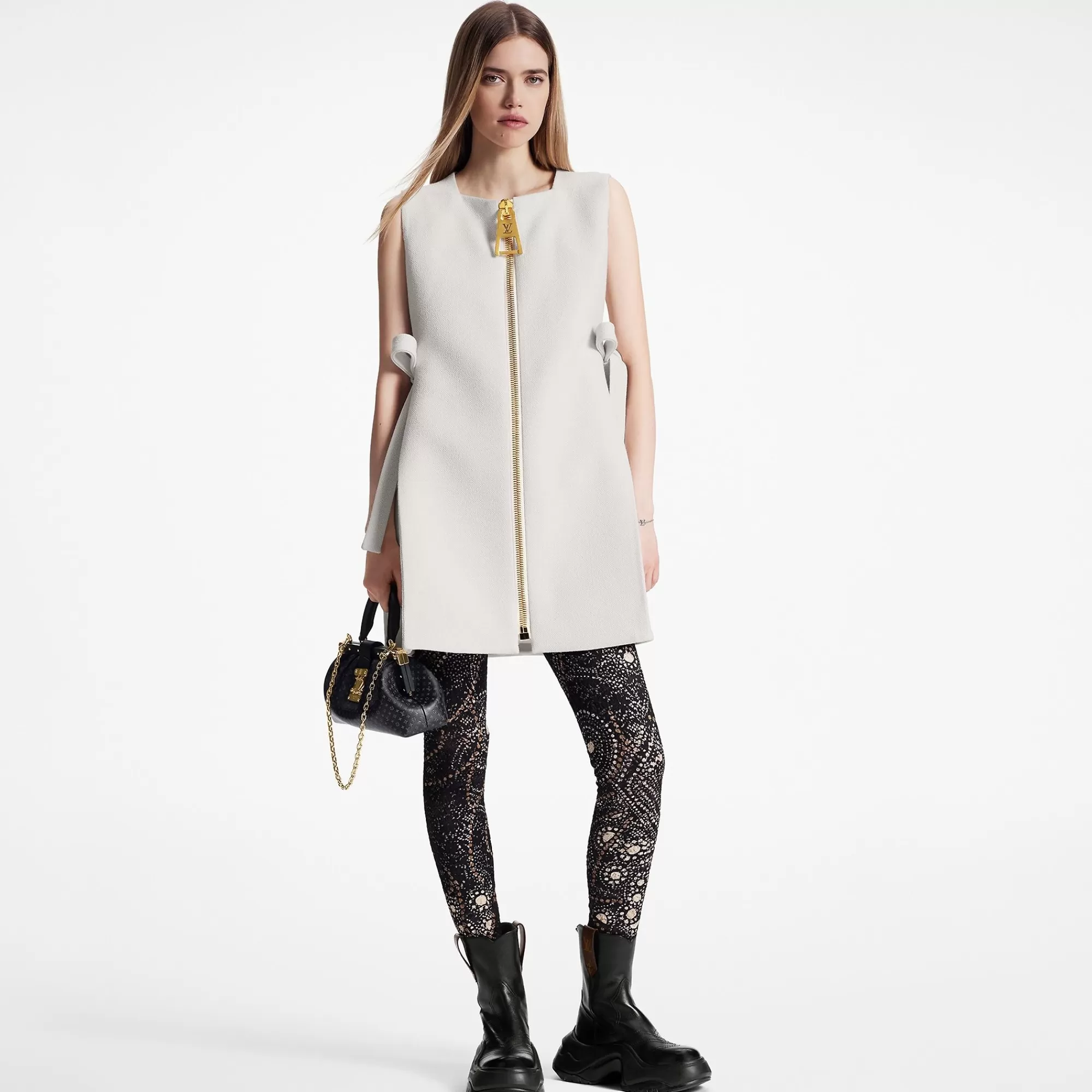 Online Louis Vuitton Oversized Zipper Side-Tie Dress