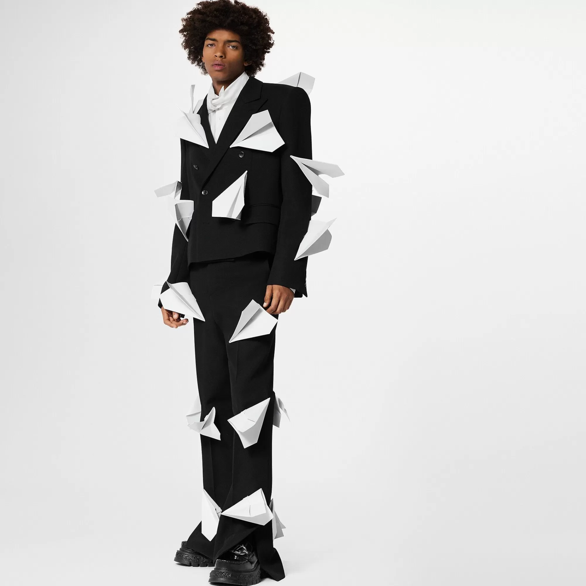 Sale Louis Vuitton Paper Airplanes Cropped Double-Breasted Jacket