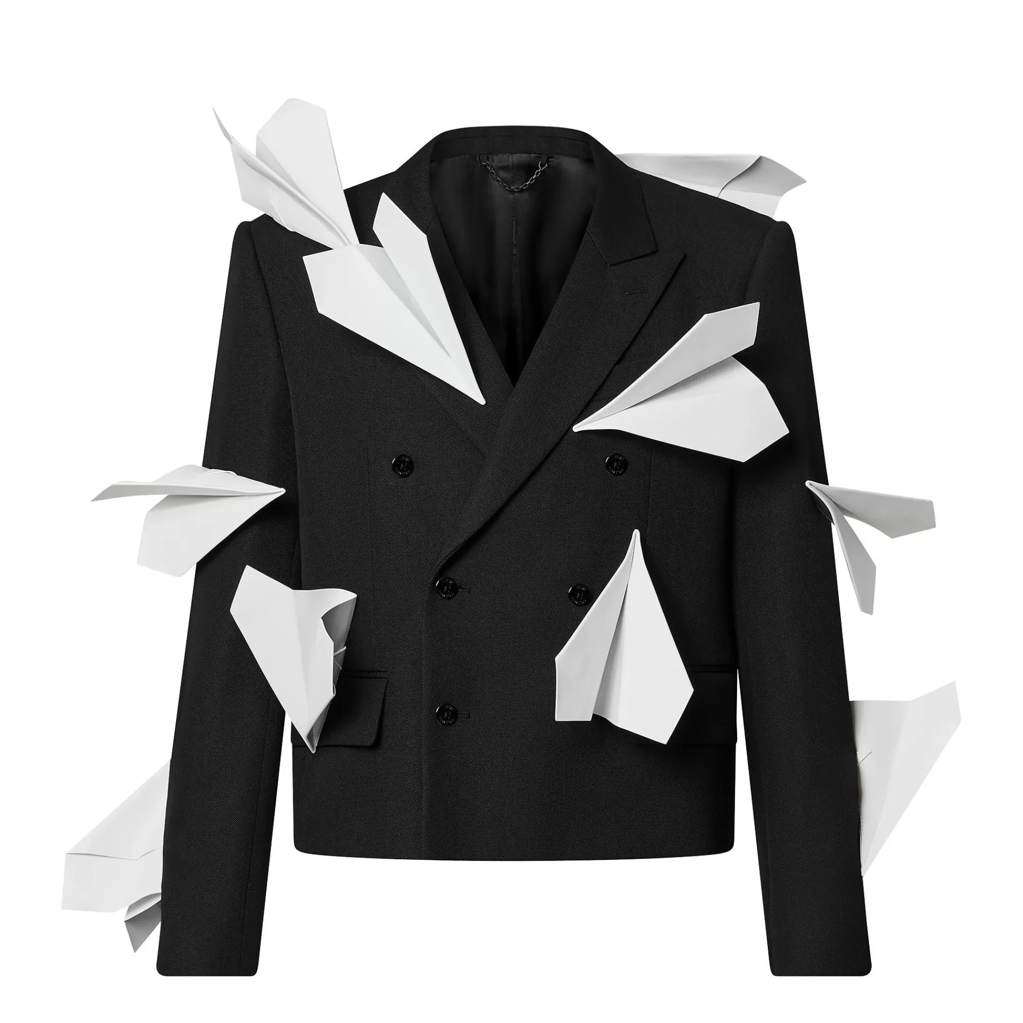 Sale Louis Vuitton Paper Airplanes Cropped Double-Breasted Jacket