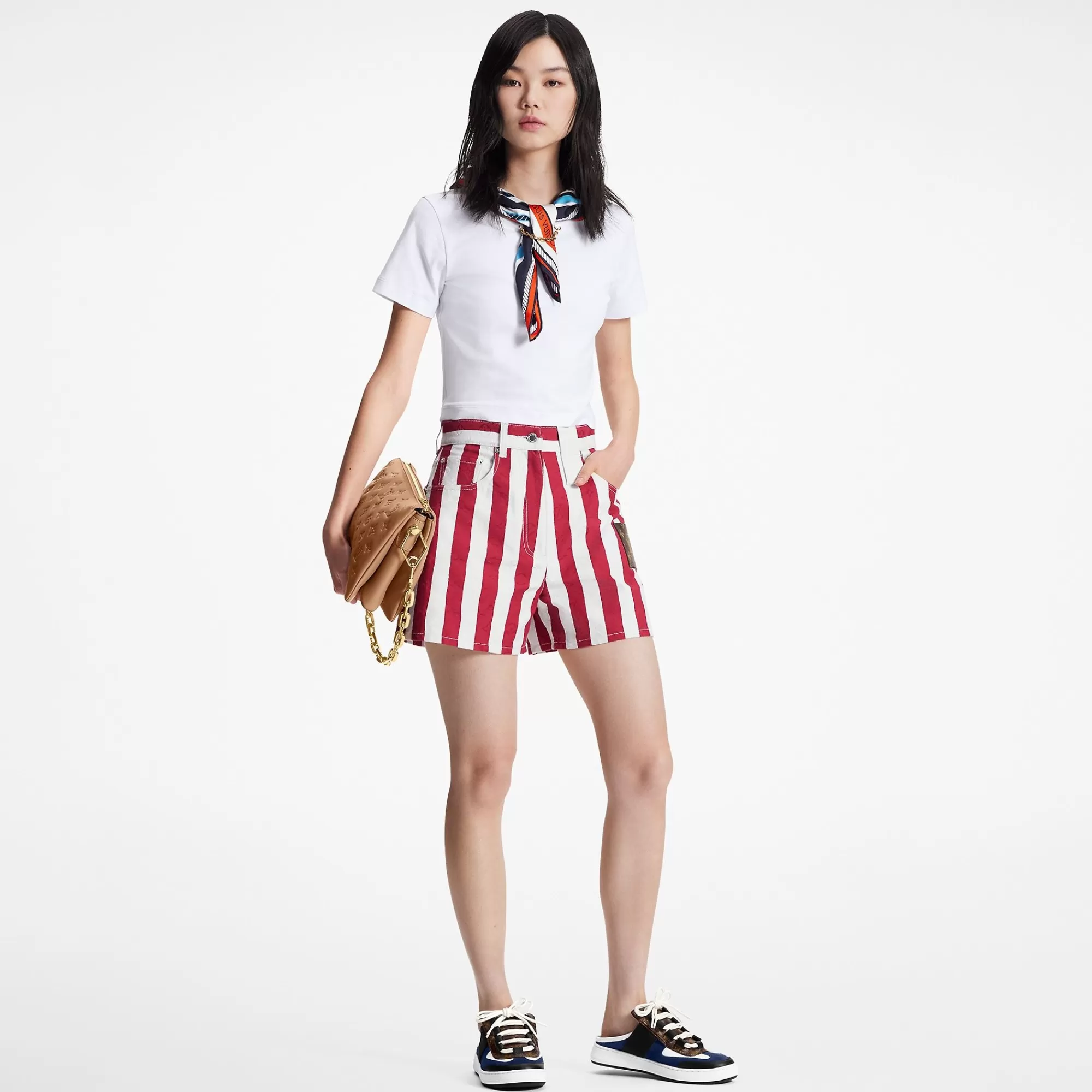 Outlet Louis Vuitton Parasol Stripes Denim Shorts