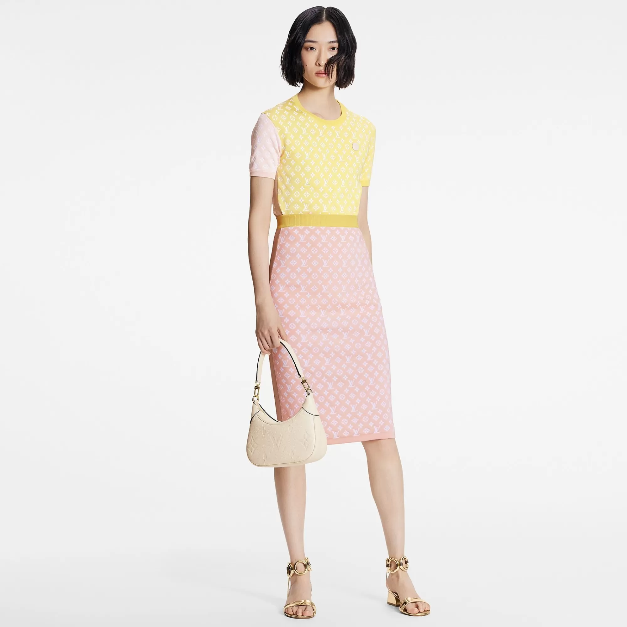 Fashion Louis Vuitton Pastel Monogram Knit Top