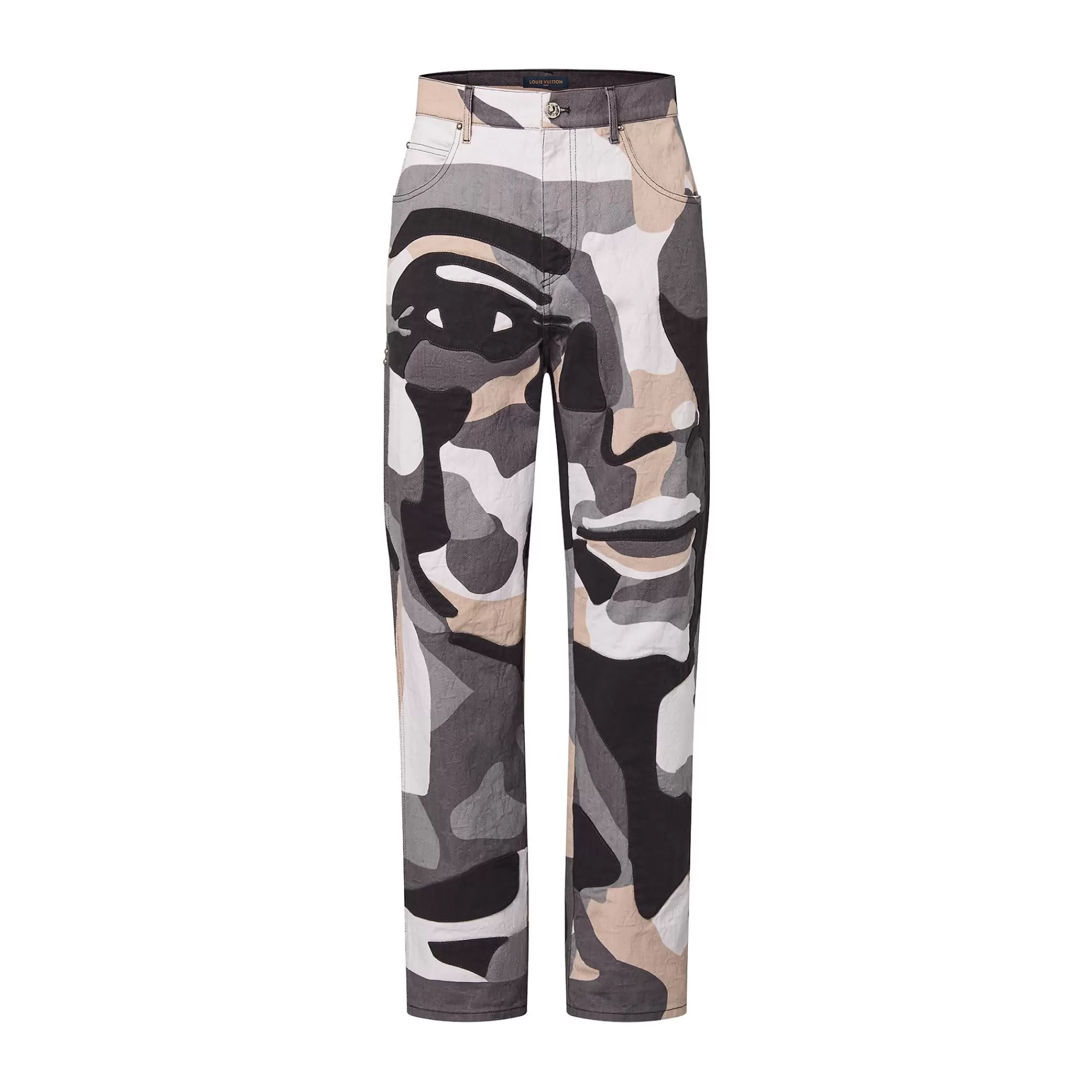New Louis Vuitton Patchworked Portrait Denim Pants