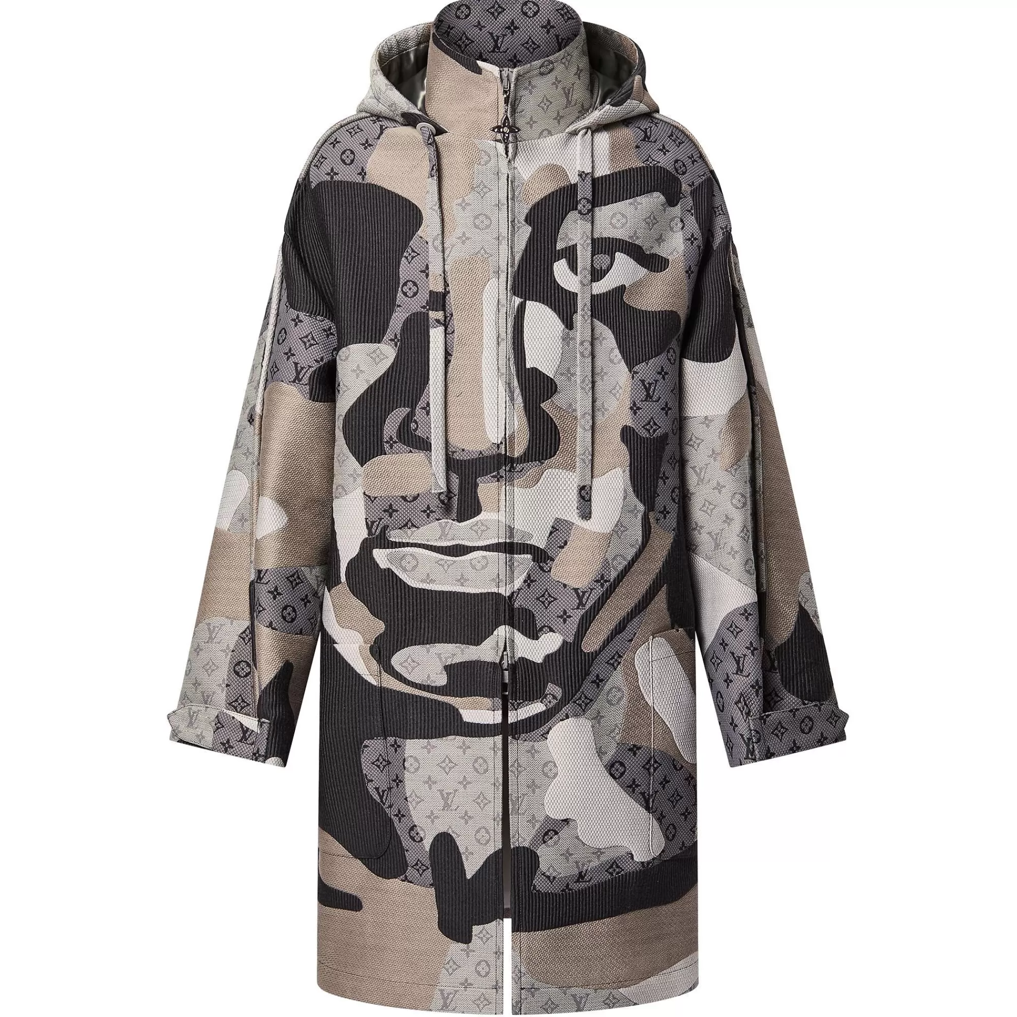 Outlet Louis Vuitton Patchworked Portrait Parka