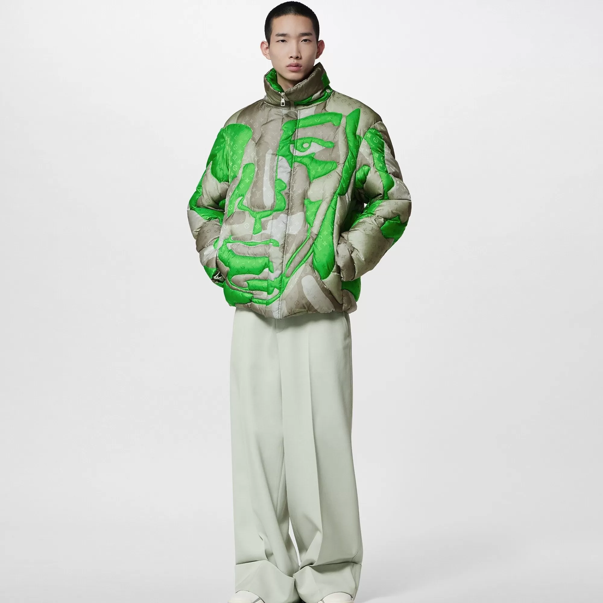 Best Sale Louis Vuitton Patchworked Portrait Puffer Blouson