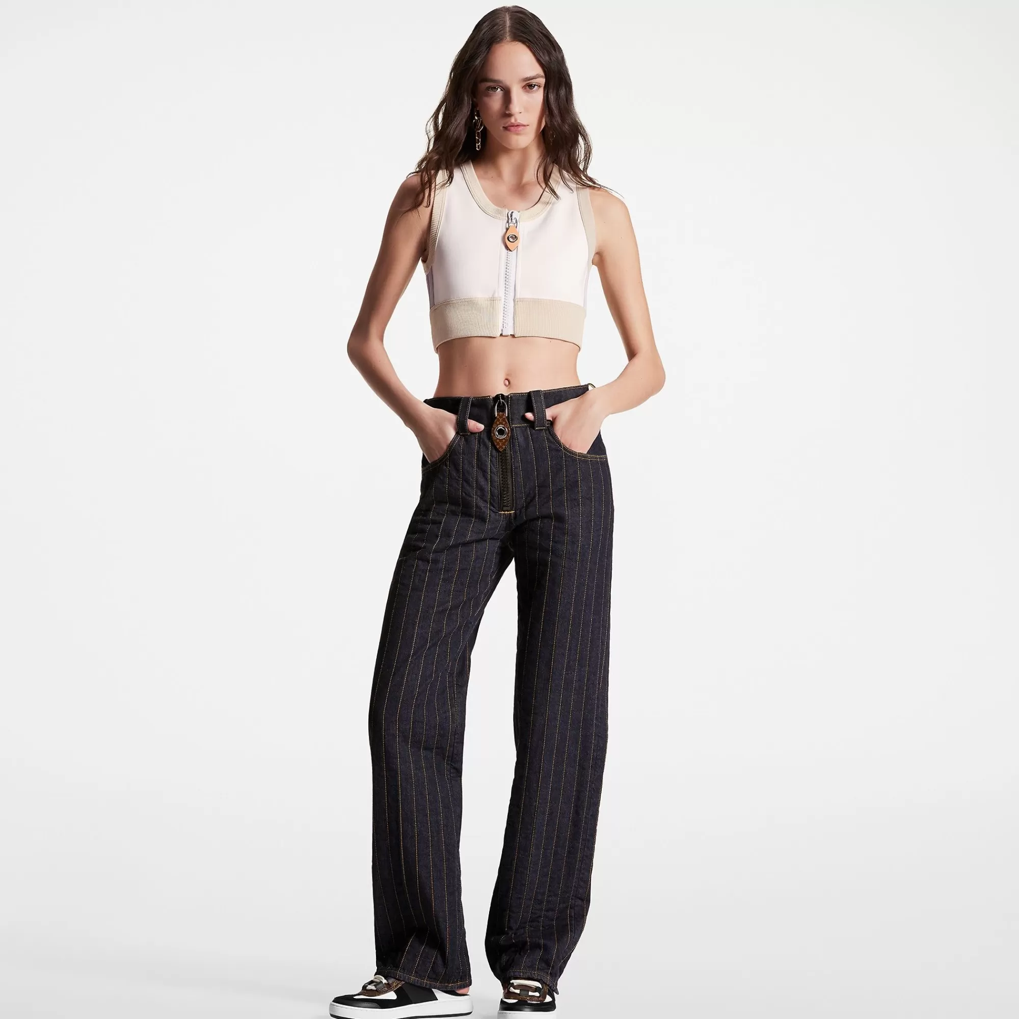 Best Sale Louis Vuitton Pinstripe Denim Jeans