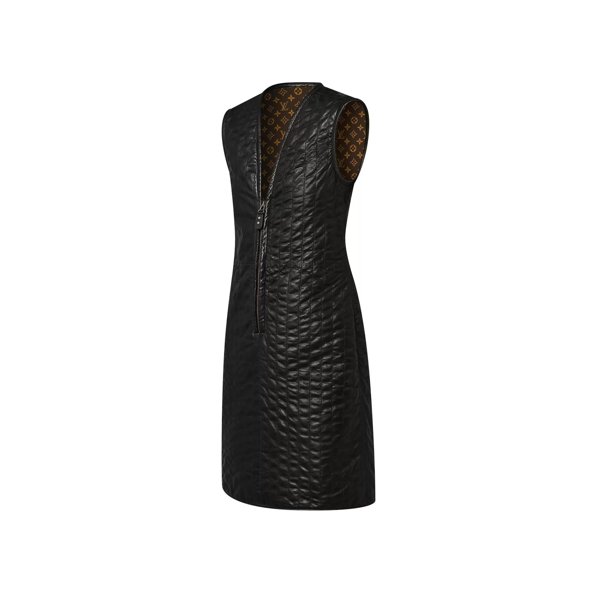 Flash Sale Louis Vuitton Pinstripe Leather Fitted Dress