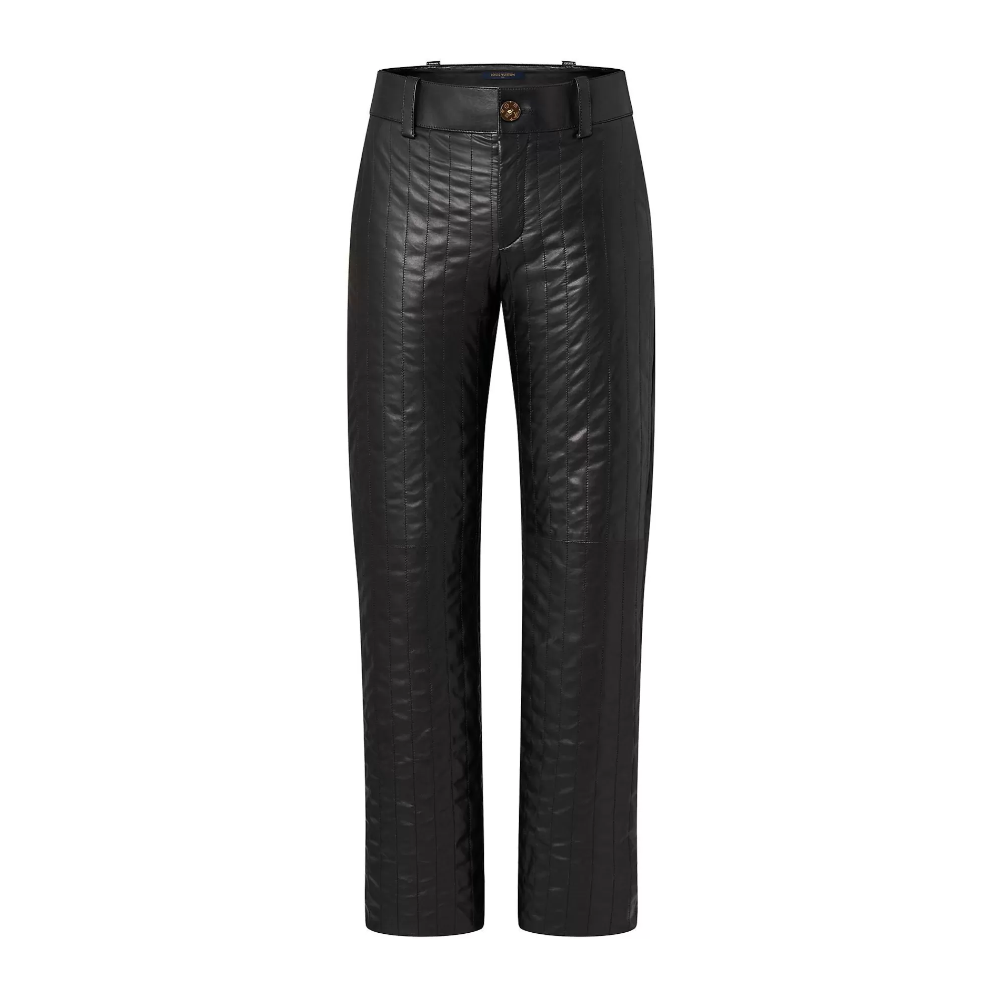 Online Louis Vuitton Pinstripe Leather Pants Black