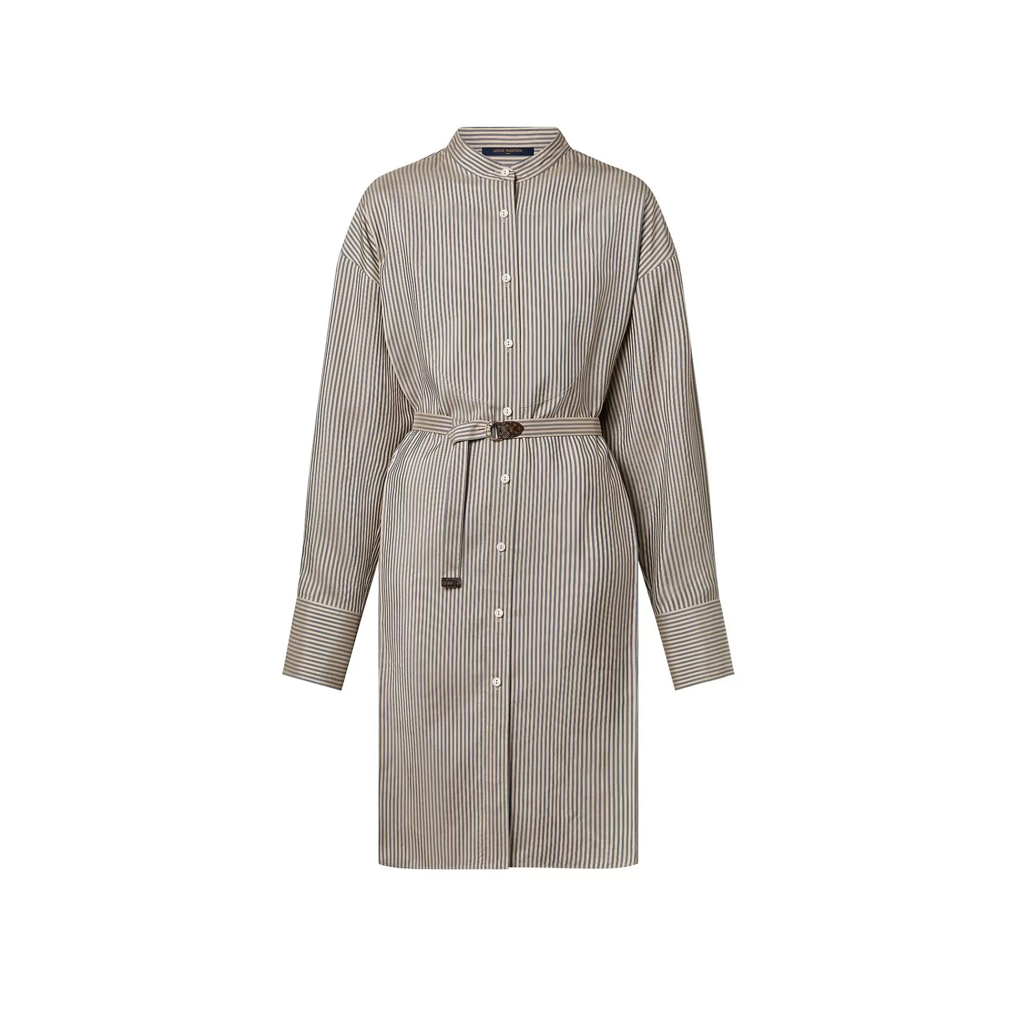 Hot Louis Vuitton Pinstripe Silk Shirt Dress