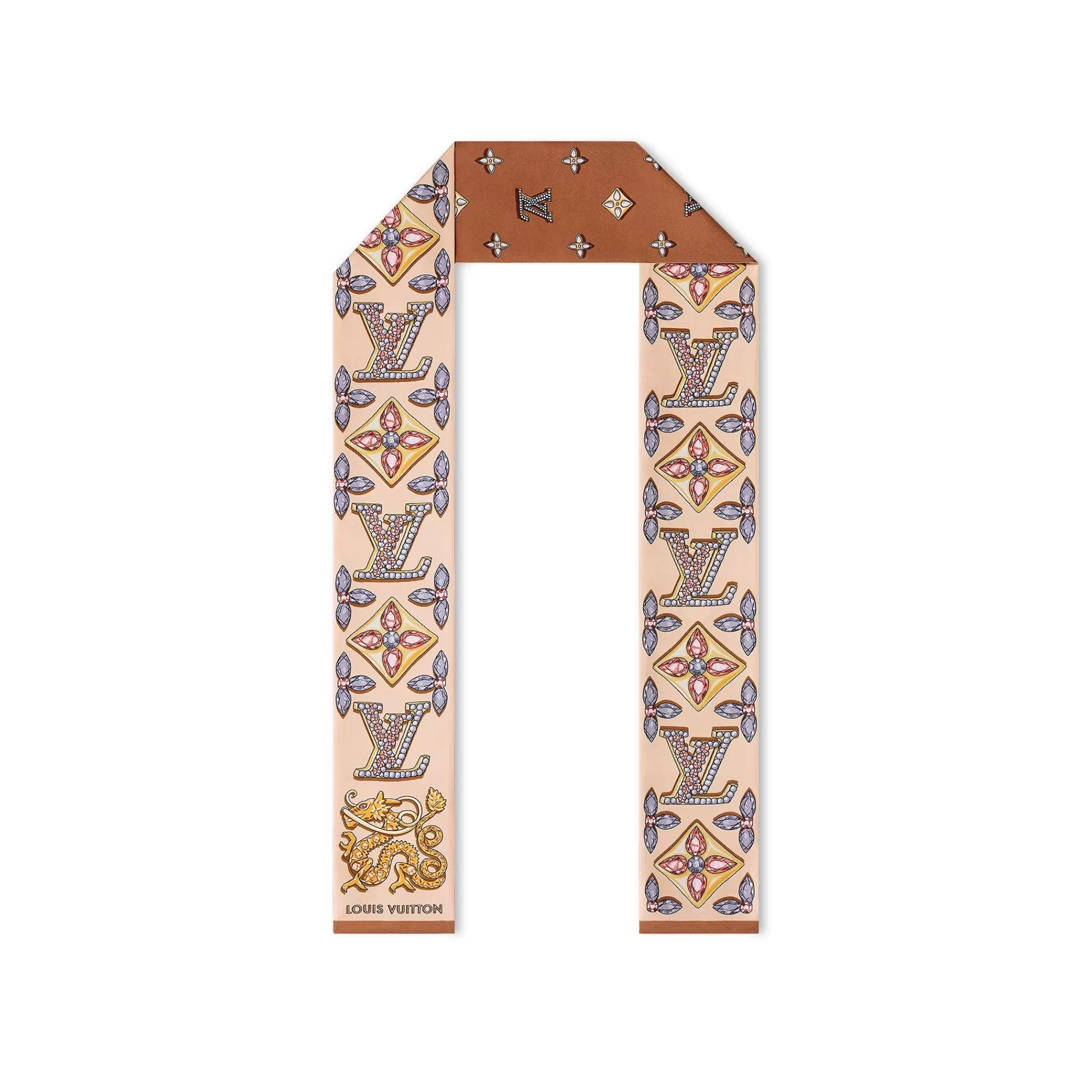 Online Louis Vuitton Precious Dragon Silk Bandeau Beige