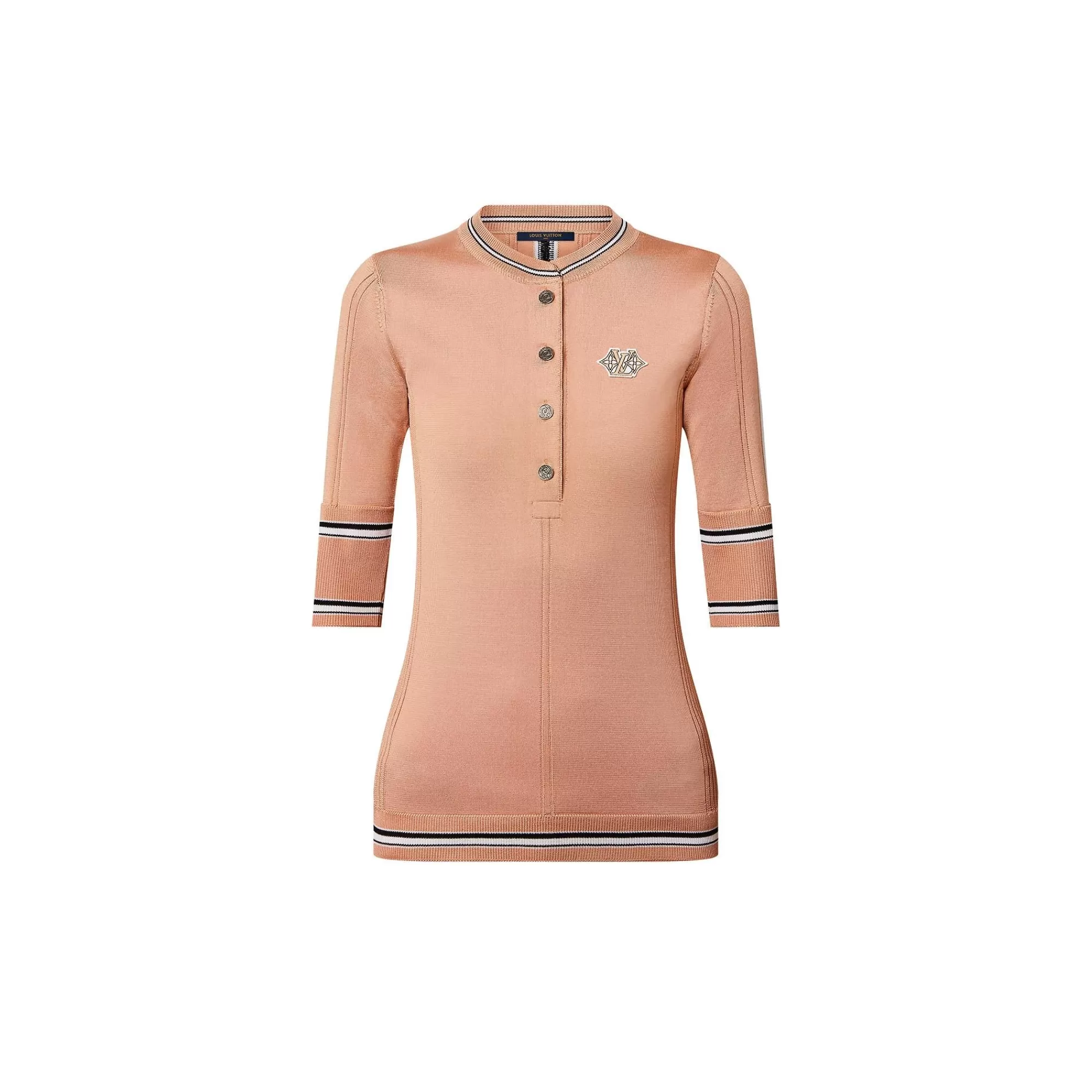 Online Louis Vuitton Preppy Stripe Accent Henley Top