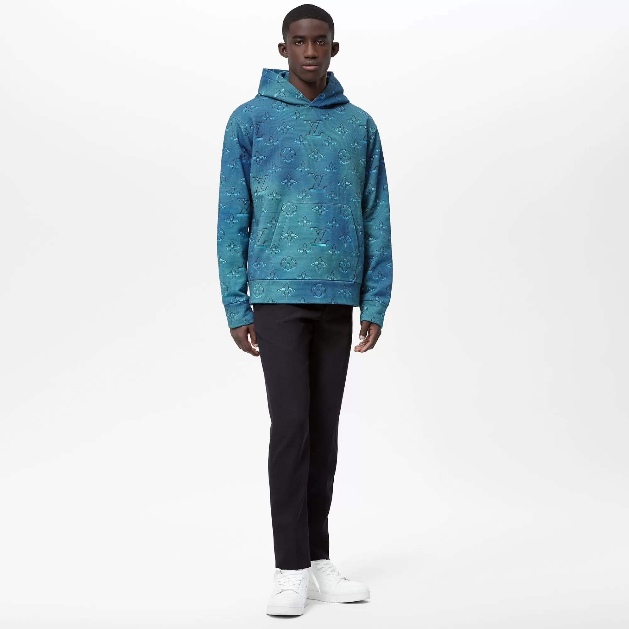 Discount Louis Vuitton Printed Allover Hoodie