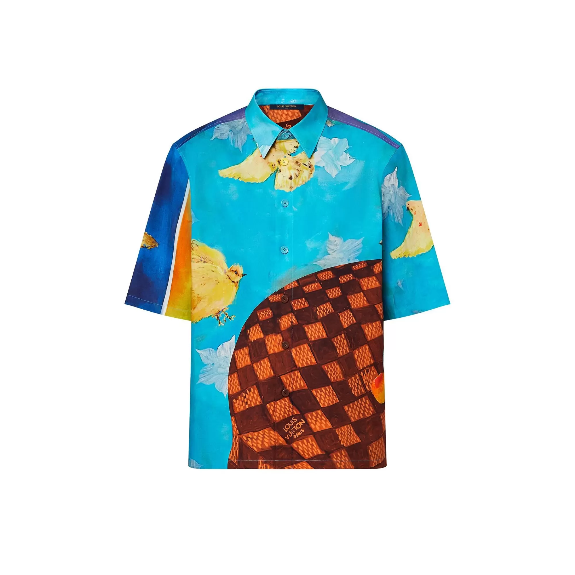 Hot Louis Vuitton Printed Cotton Short-Sleeved Shirt