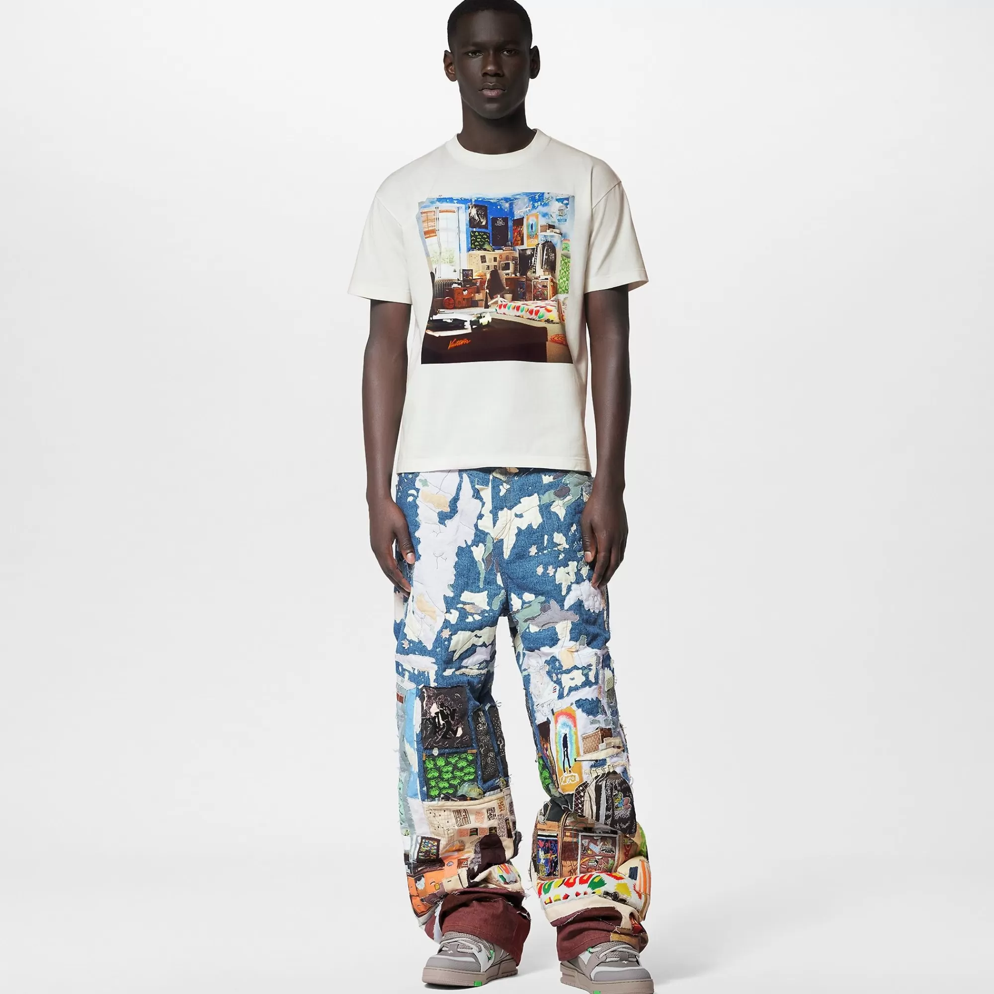 Fashion Louis Vuitton Printed Cotton T-Shirt