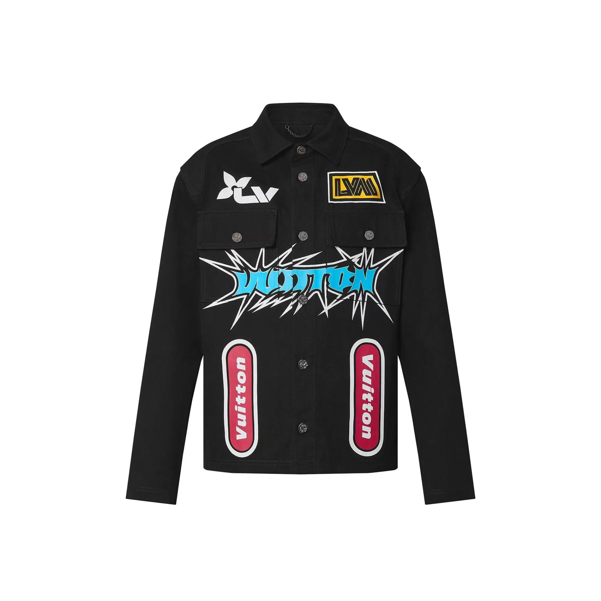 Shop Louis Vuitton Printed Denim Jacket