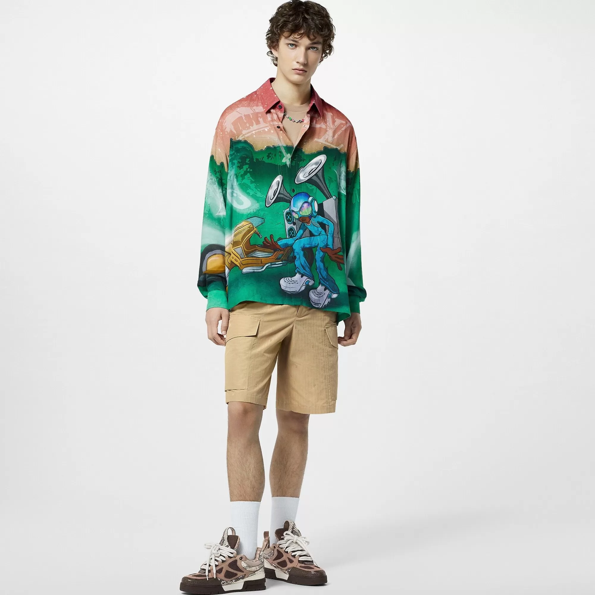 New Louis Vuitton Printed Long-Sleeved Shirt