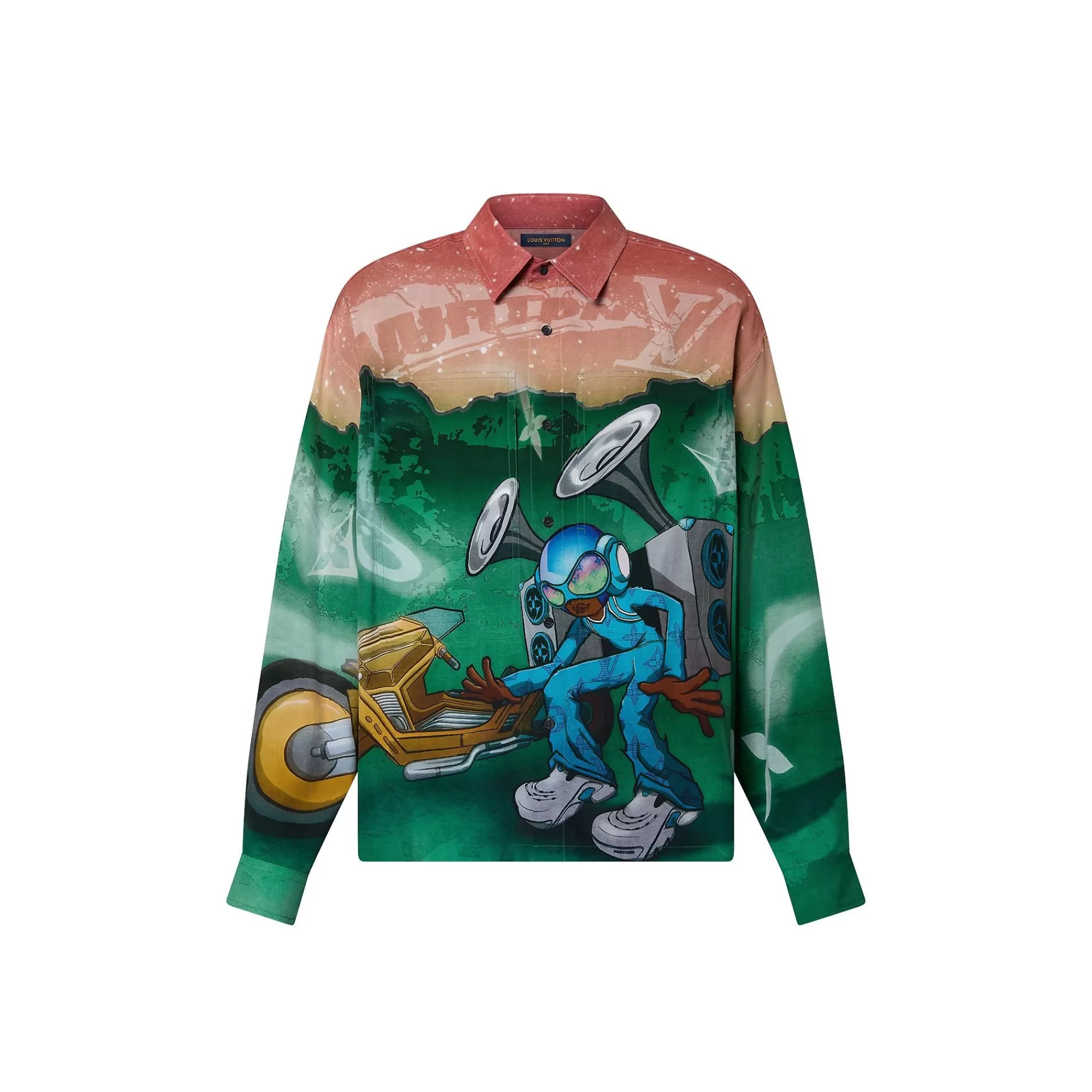 New Louis Vuitton Printed Long-Sleeved Shirt