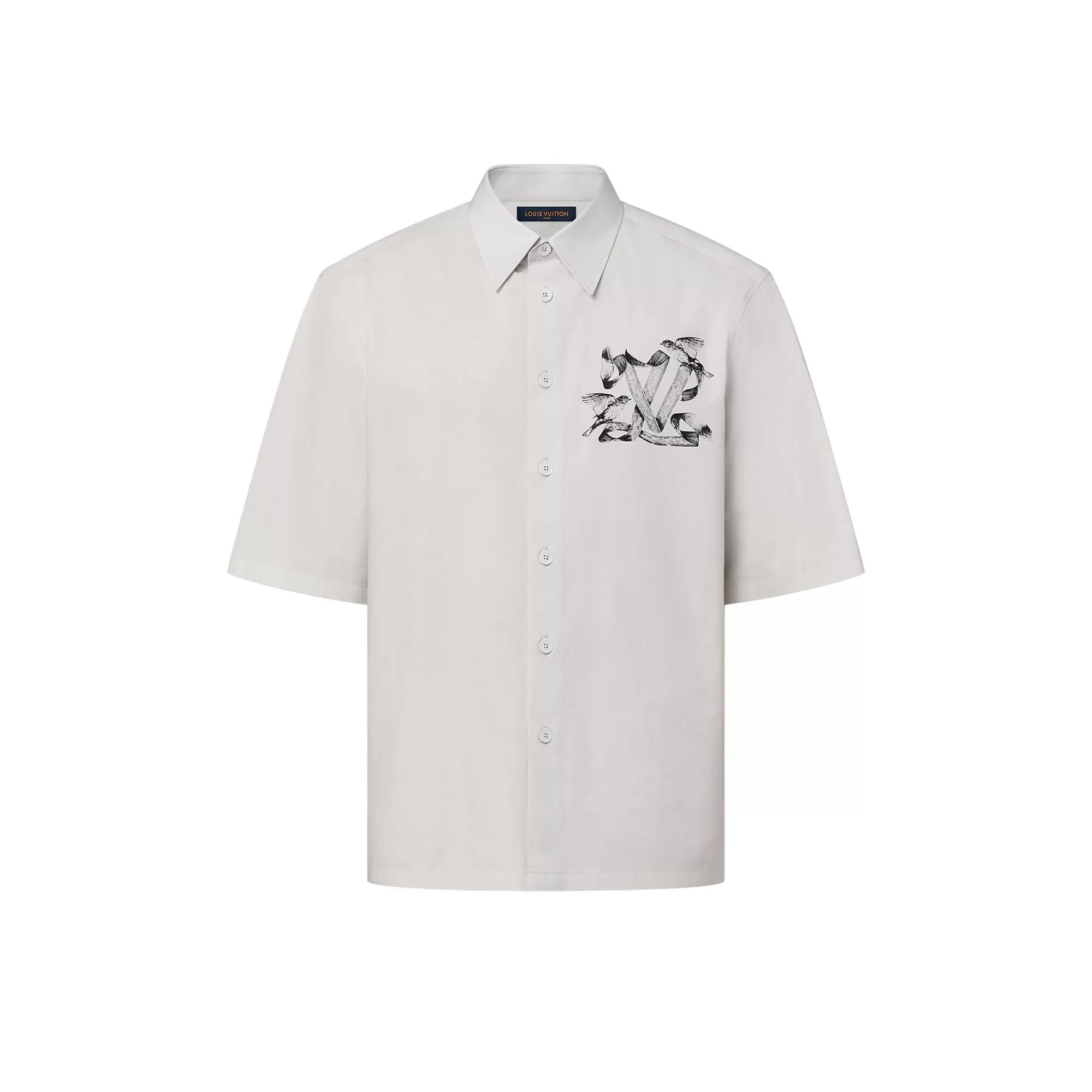 Best Sale Louis Vuitton Printed Short-Sleeved Cotton Shirt