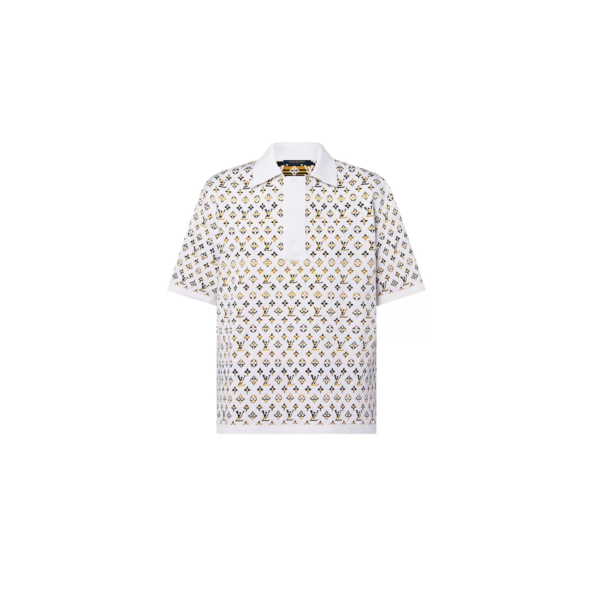 Store Louis Vuitton Python-Effect Monogram Polo Top