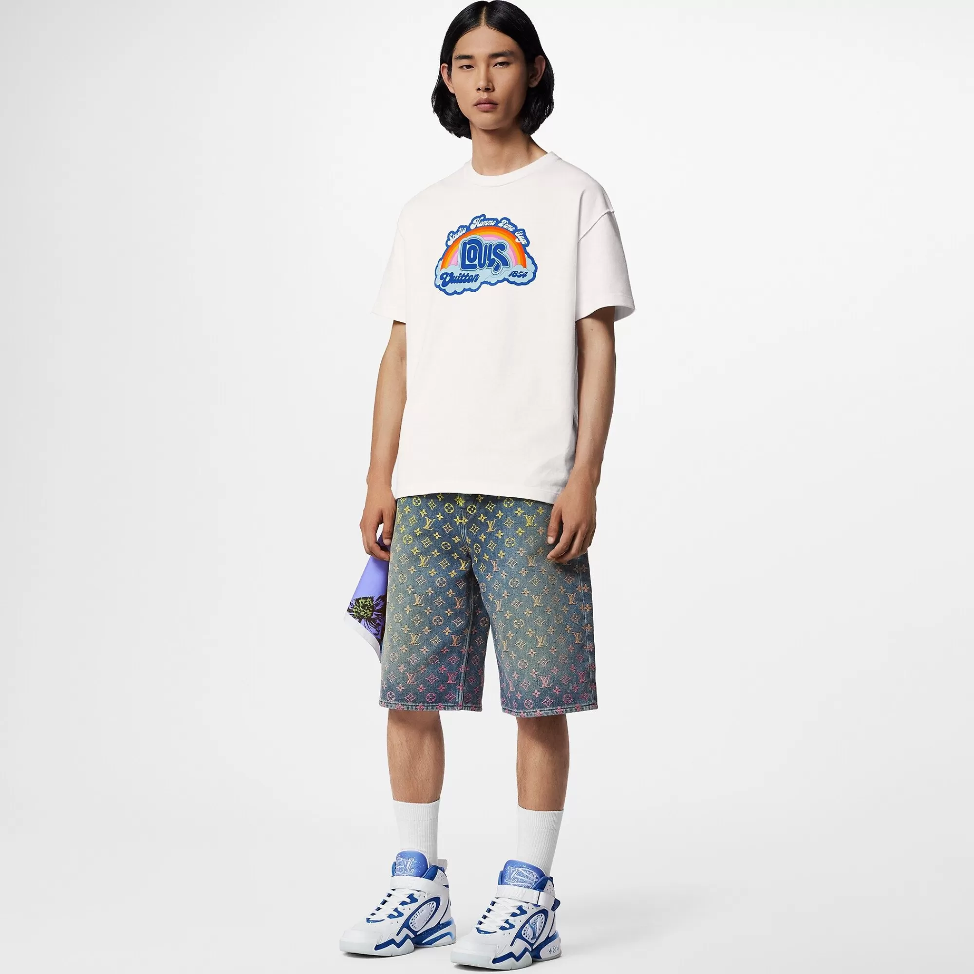Discount Louis Vuitton Rainbow Printed T-Shirt