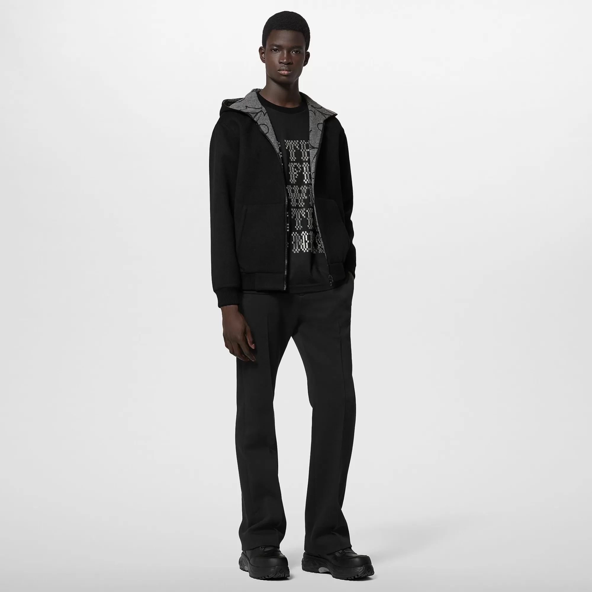 Outlet Louis Vuitton Reversible Double Face Wool Hooded Blouson