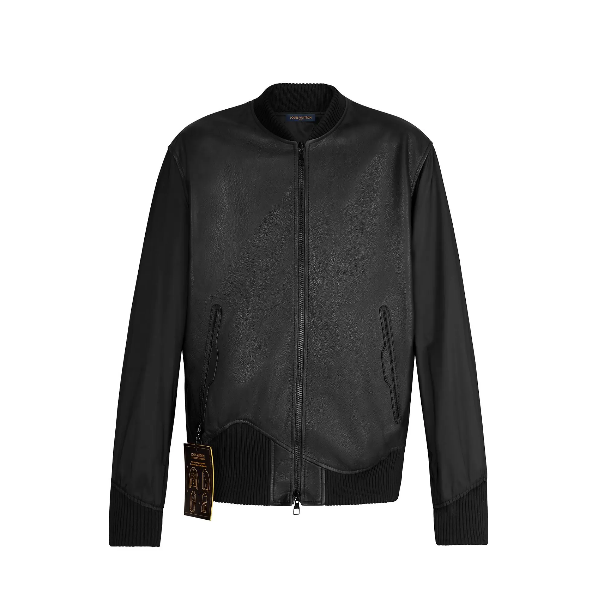 Outlet Louis Vuitton Reversible Leather Nylon Jacket Black
