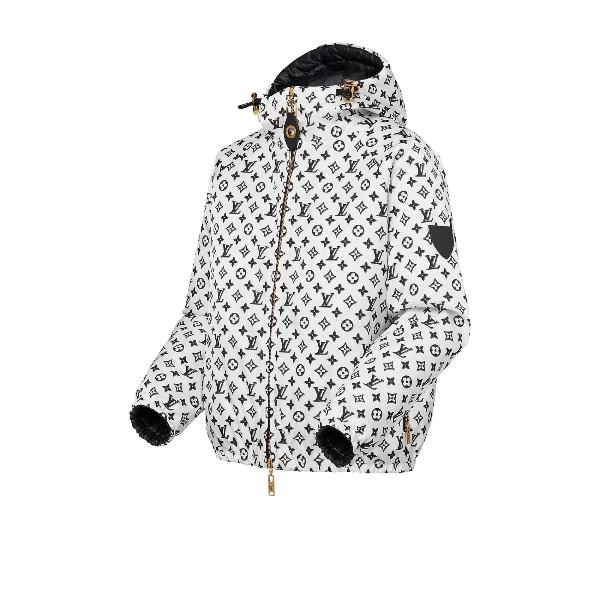 Best Sale Louis Vuitton Reversible Pinstripe Nylon Hooded Jacket