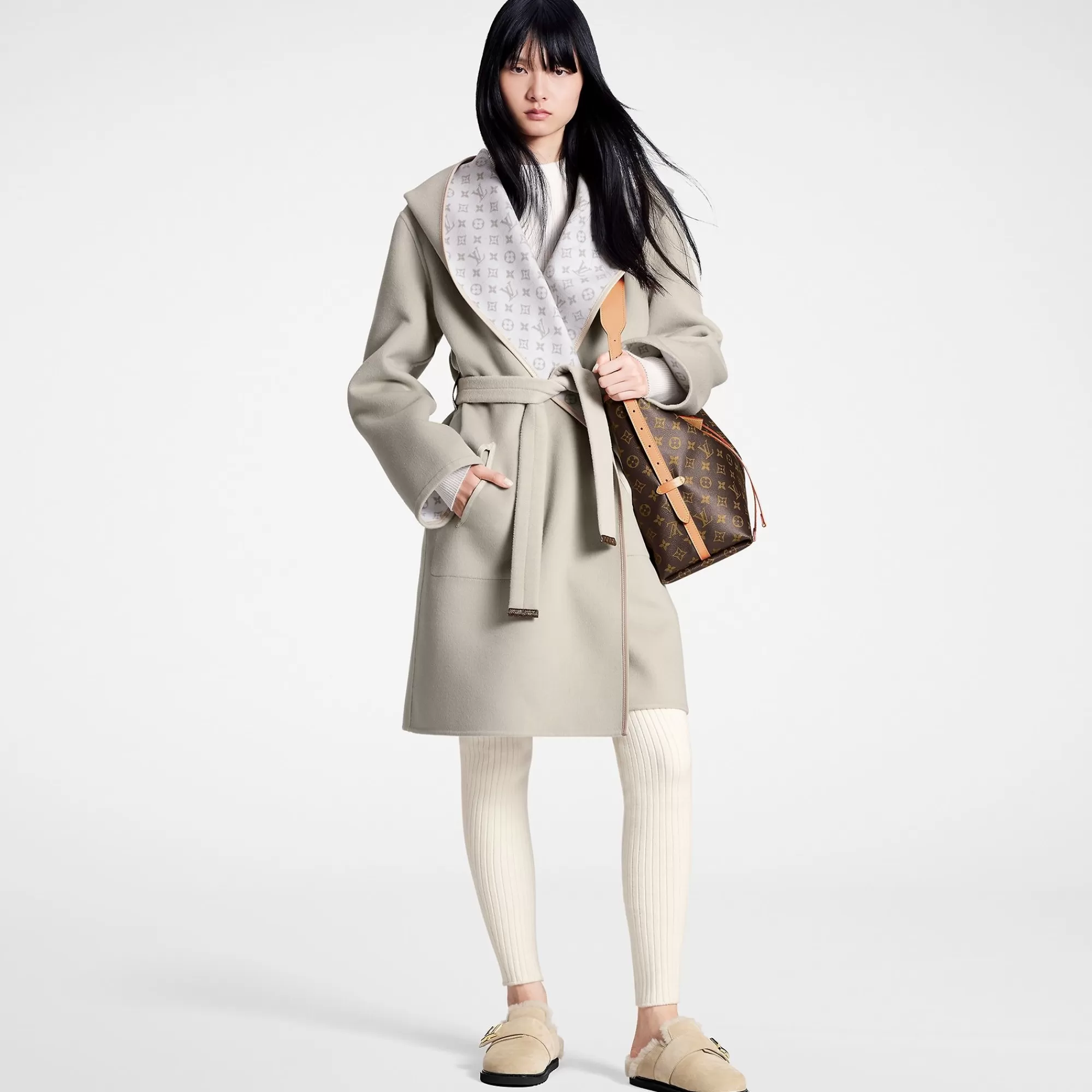 Best Louis Vuitton Reversible Signature Hooded Wrap Coat