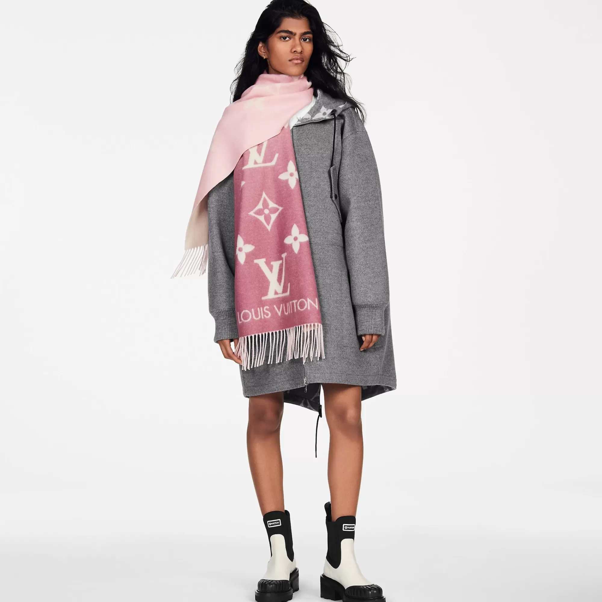 Hot Louis Vuitton Reykjavik Gradient Scarf Light Pink