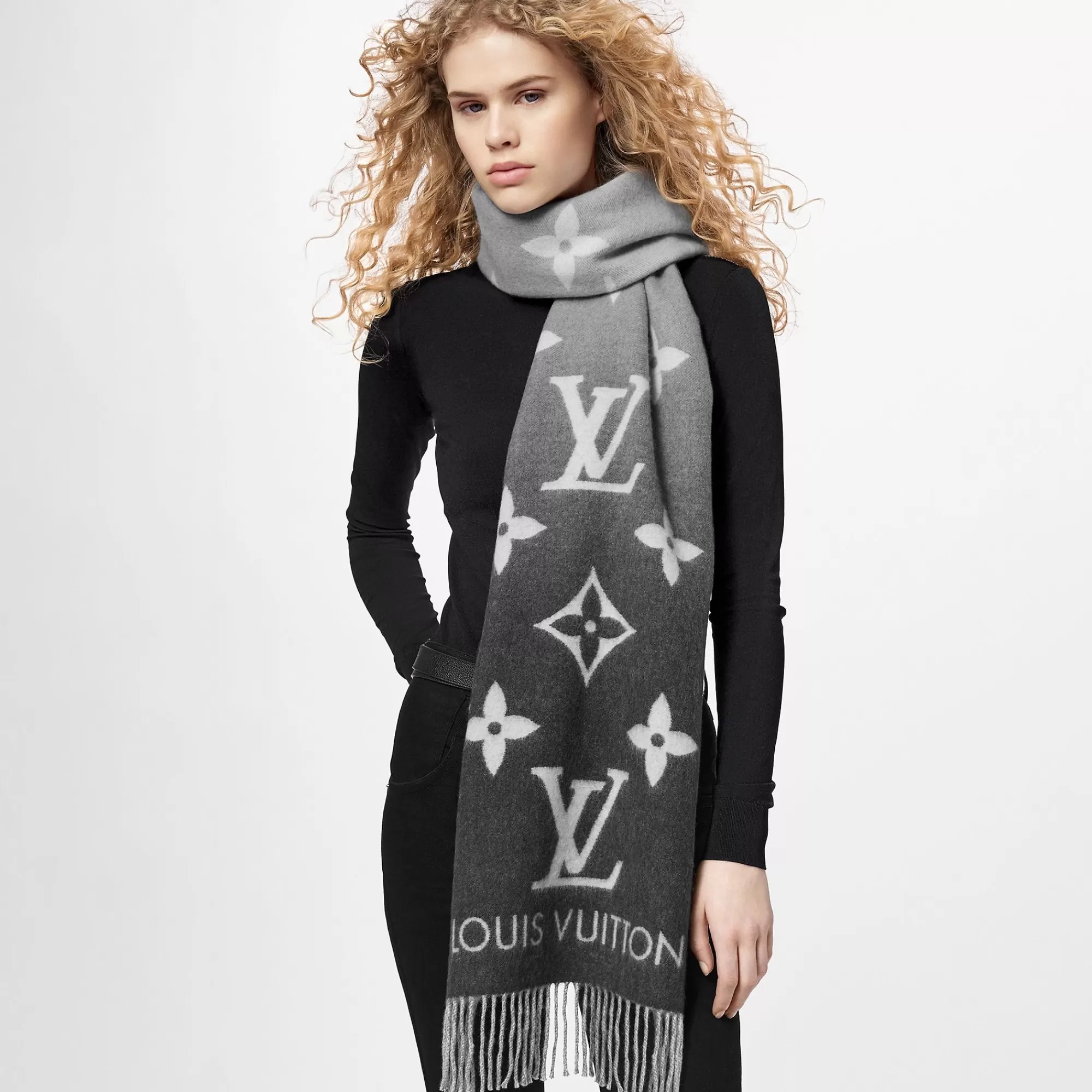 Best Louis Vuitton Reykjavik Gradient Scarf Grey