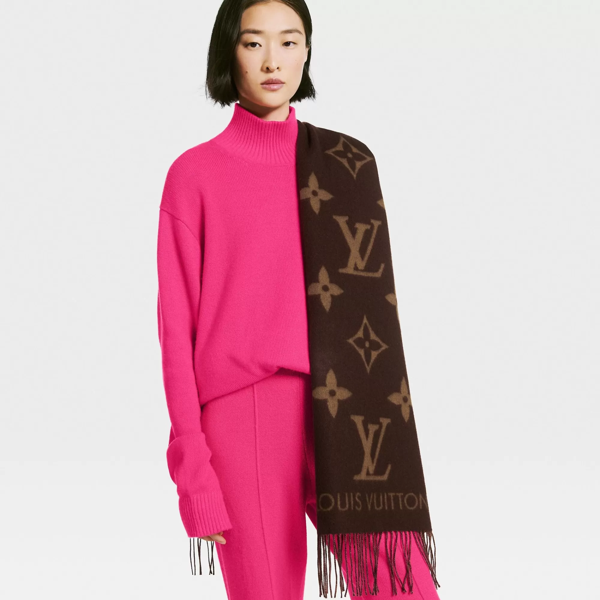 Best Louis Vuitton Reykjavik Scarf Dark Brown