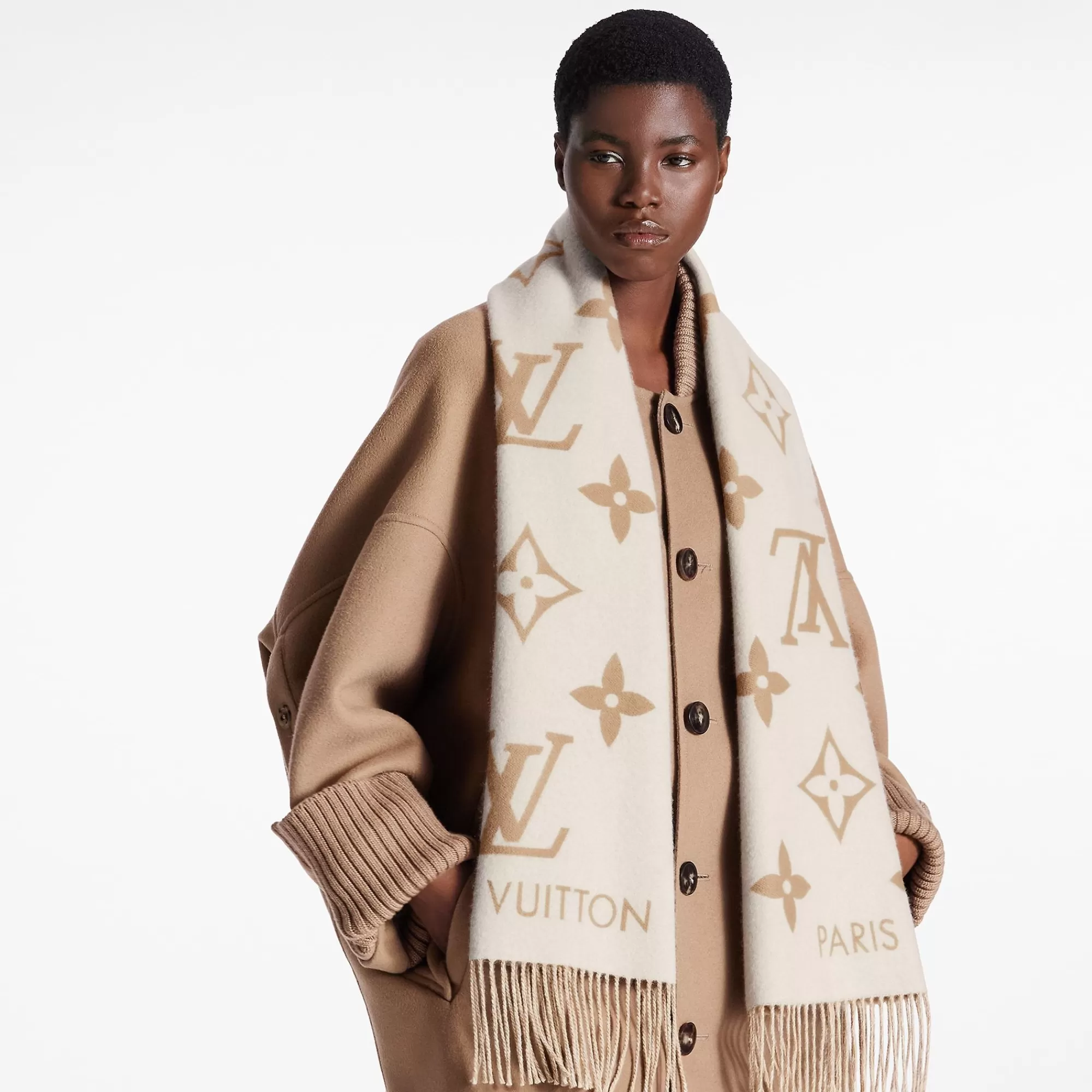 Best Sale Louis Vuitton Reykjavik Scarf Beige Clair