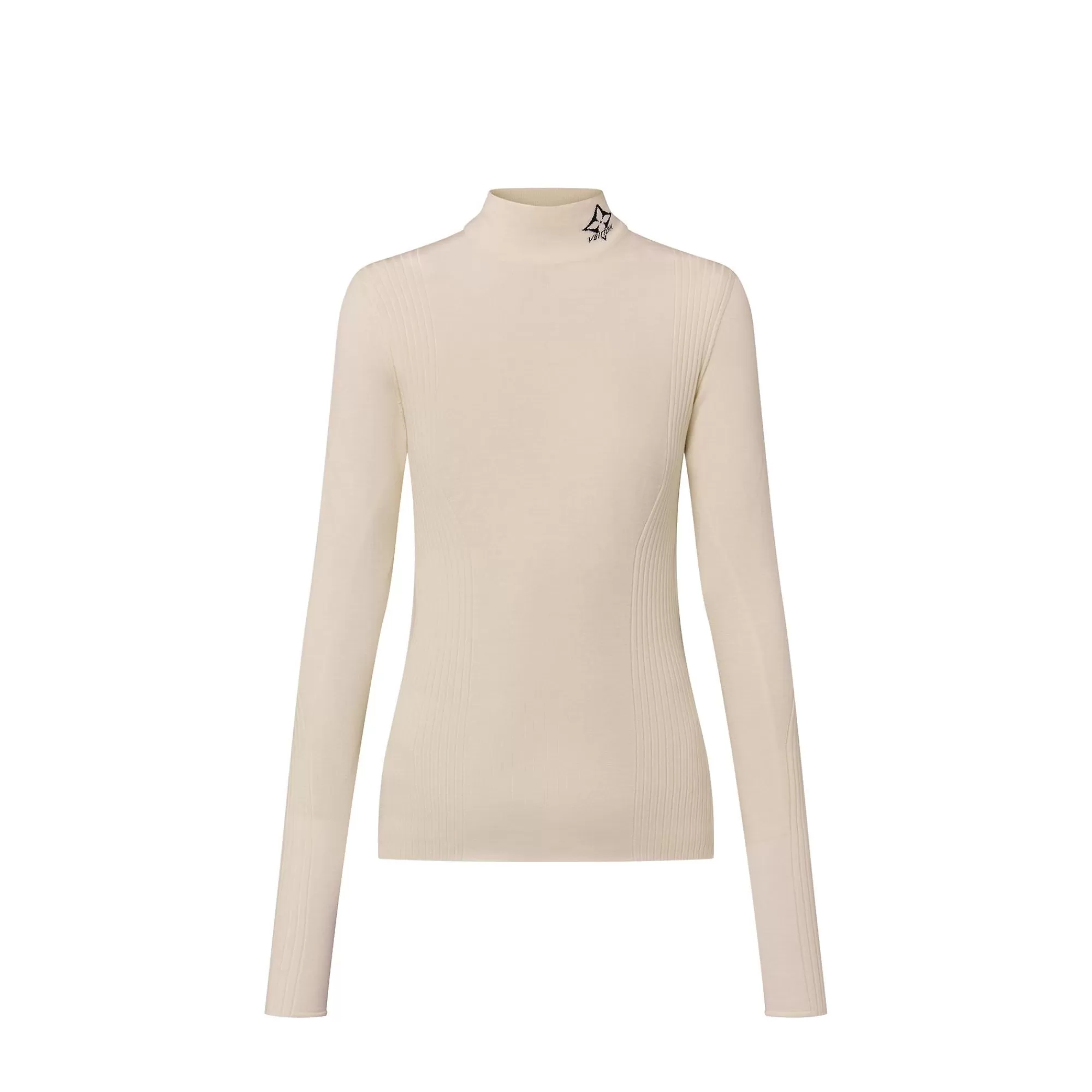Shop Louis Vuitton Ribbed Accent Pullover Milk White