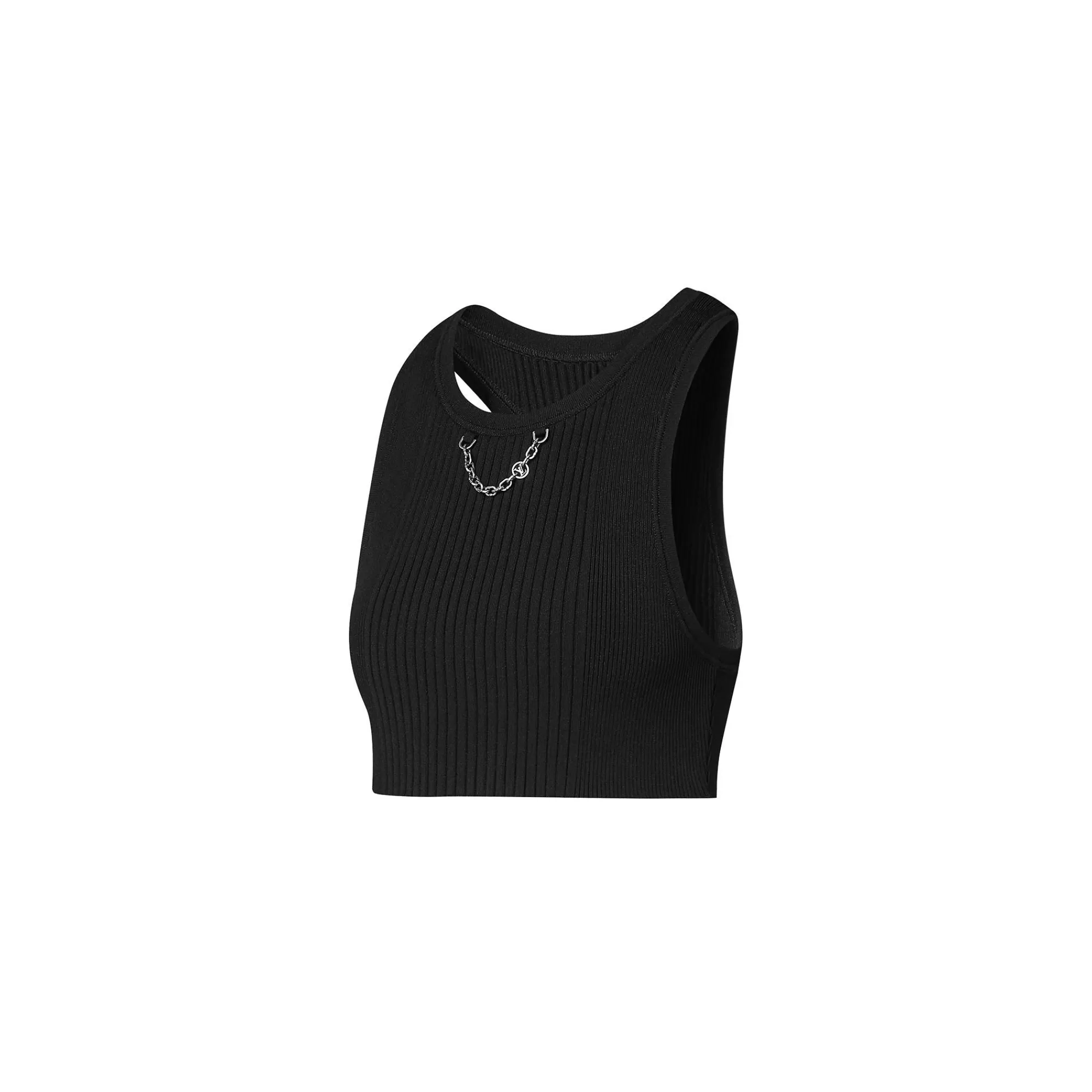 Flash Sale Louis Vuitton Ribbed Crop Top Black