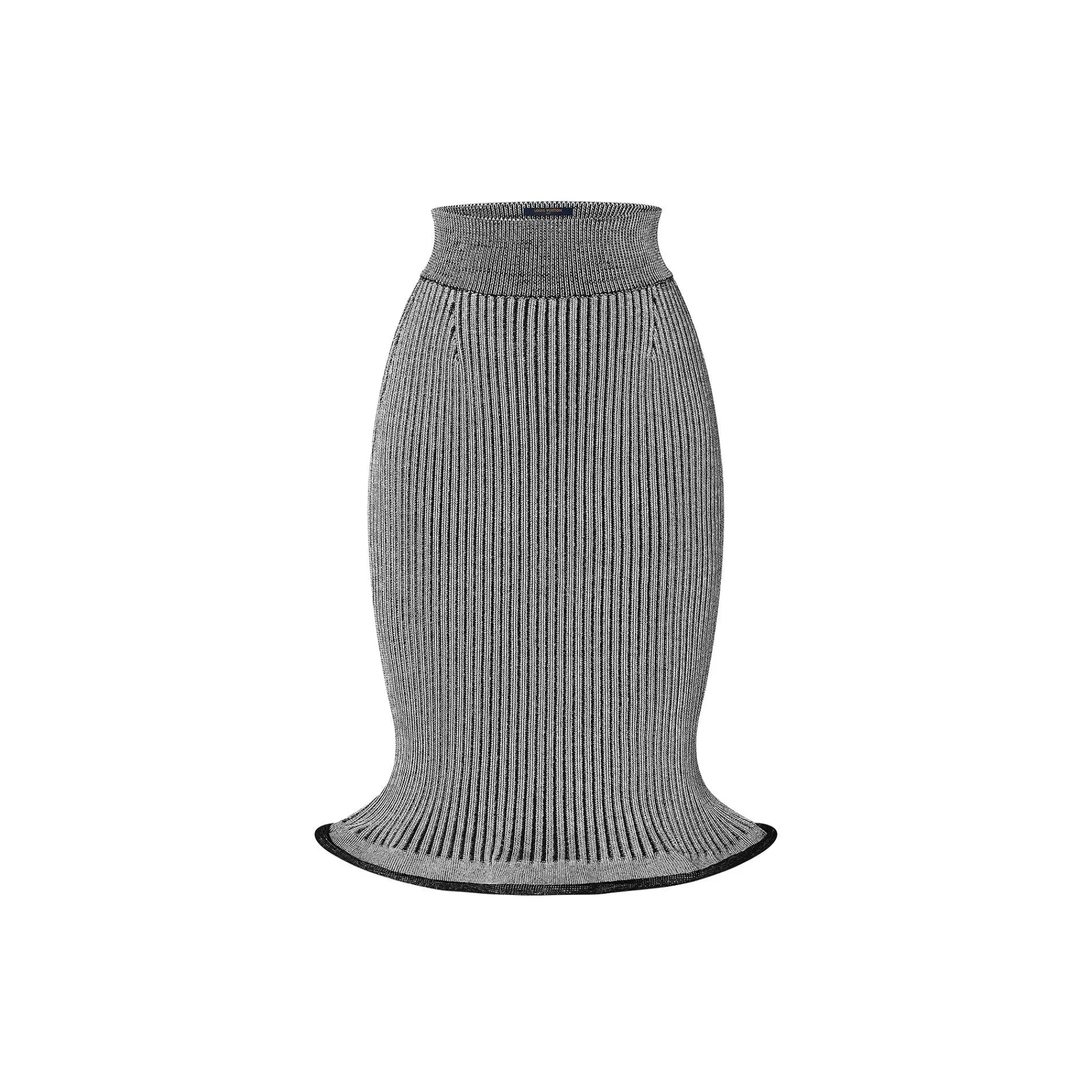Shop Louis Vuitton Ribbed Knit Trumpet Hem Skirt
