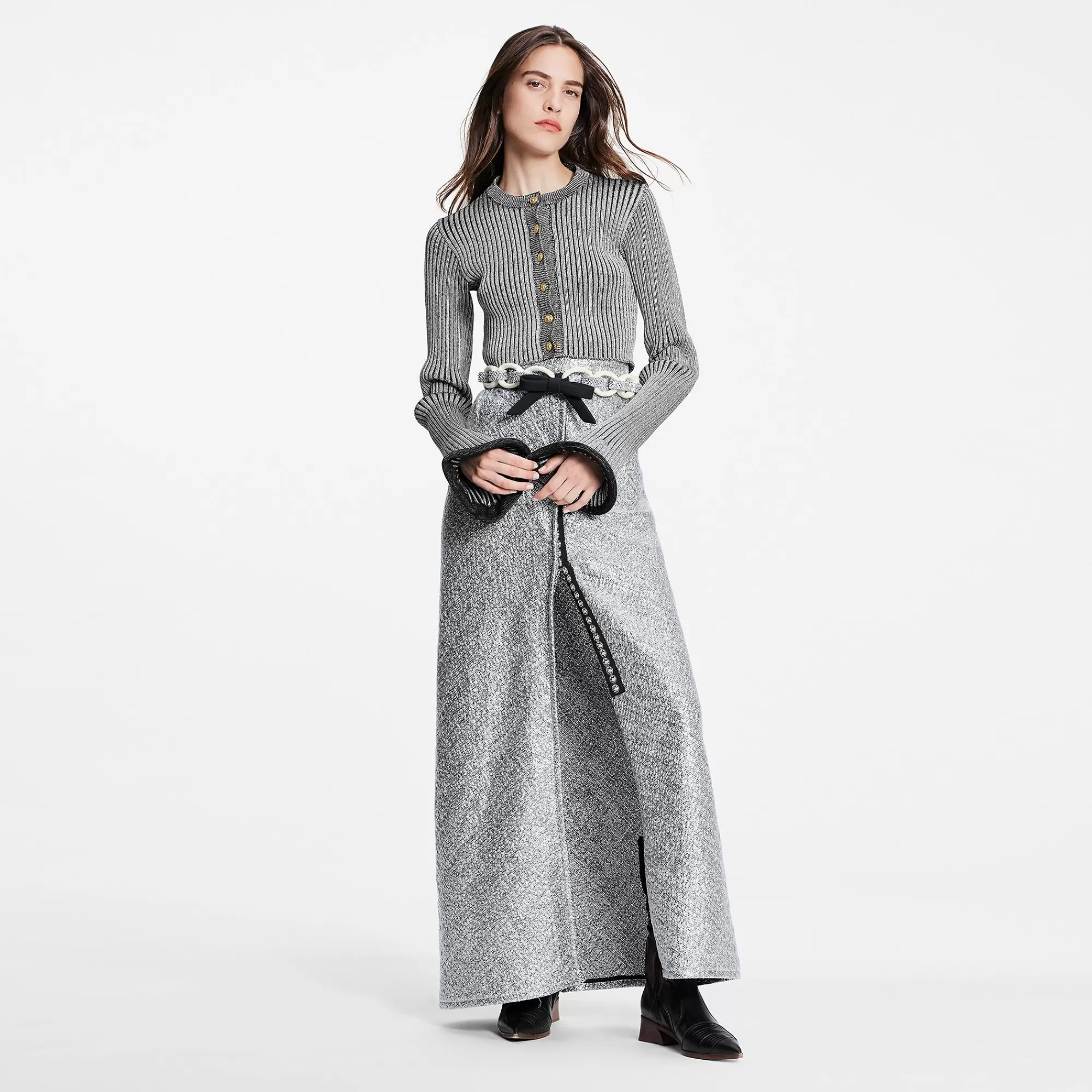 Best Louis Vuitton Ribbed Knit Trumpet Sleeve Cardigan