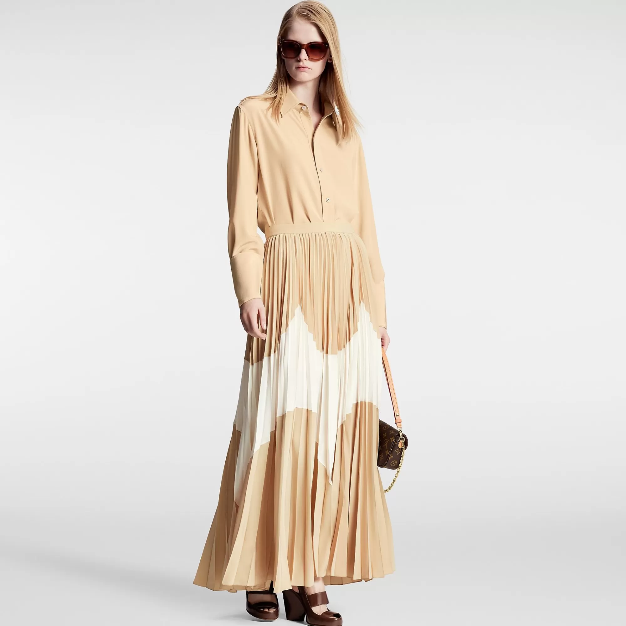 Cheap Louis Vuitton Rounded Hem Silk Shirt Savane