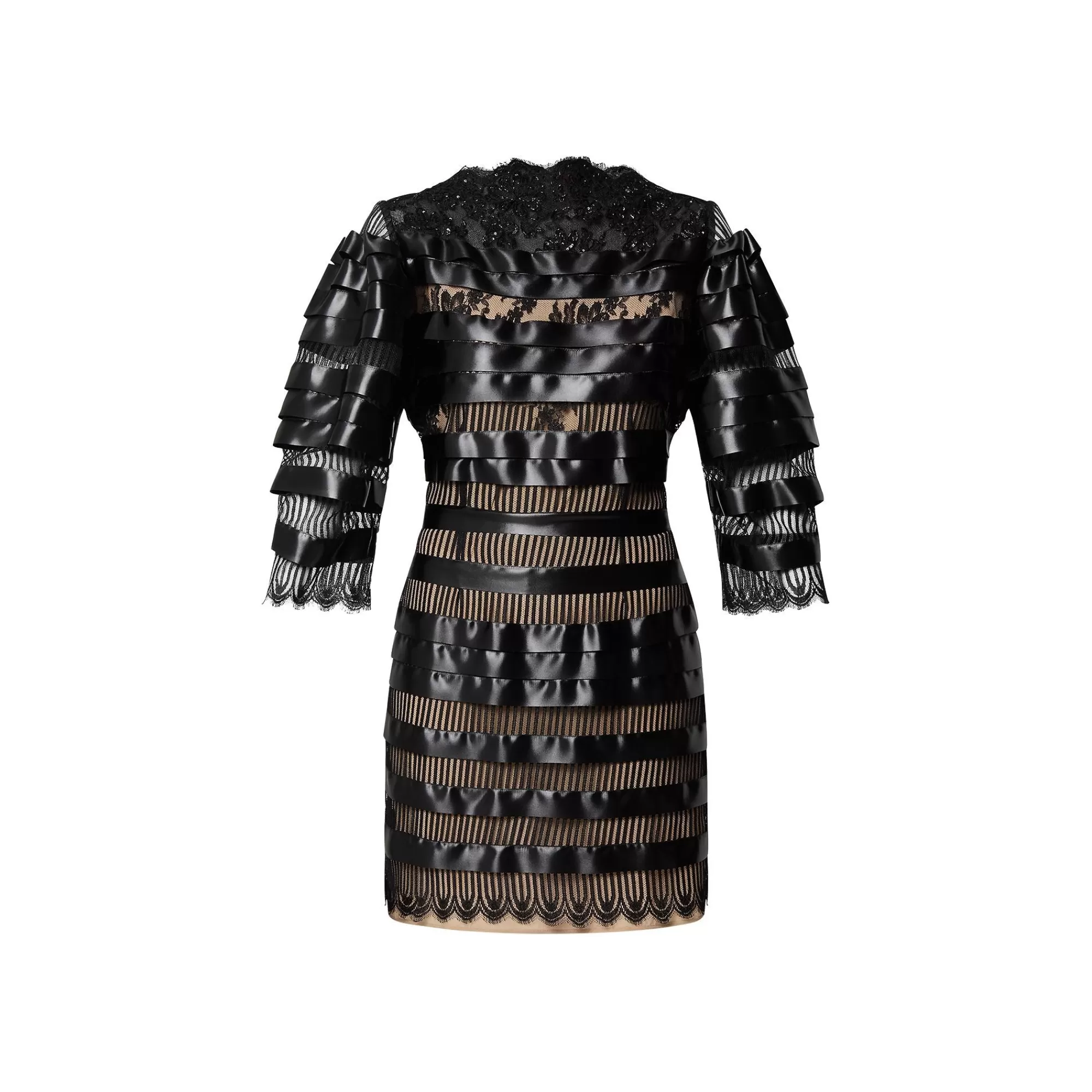 Discount Louis Vuitton Satin Stripes Embroidered Mini Dress