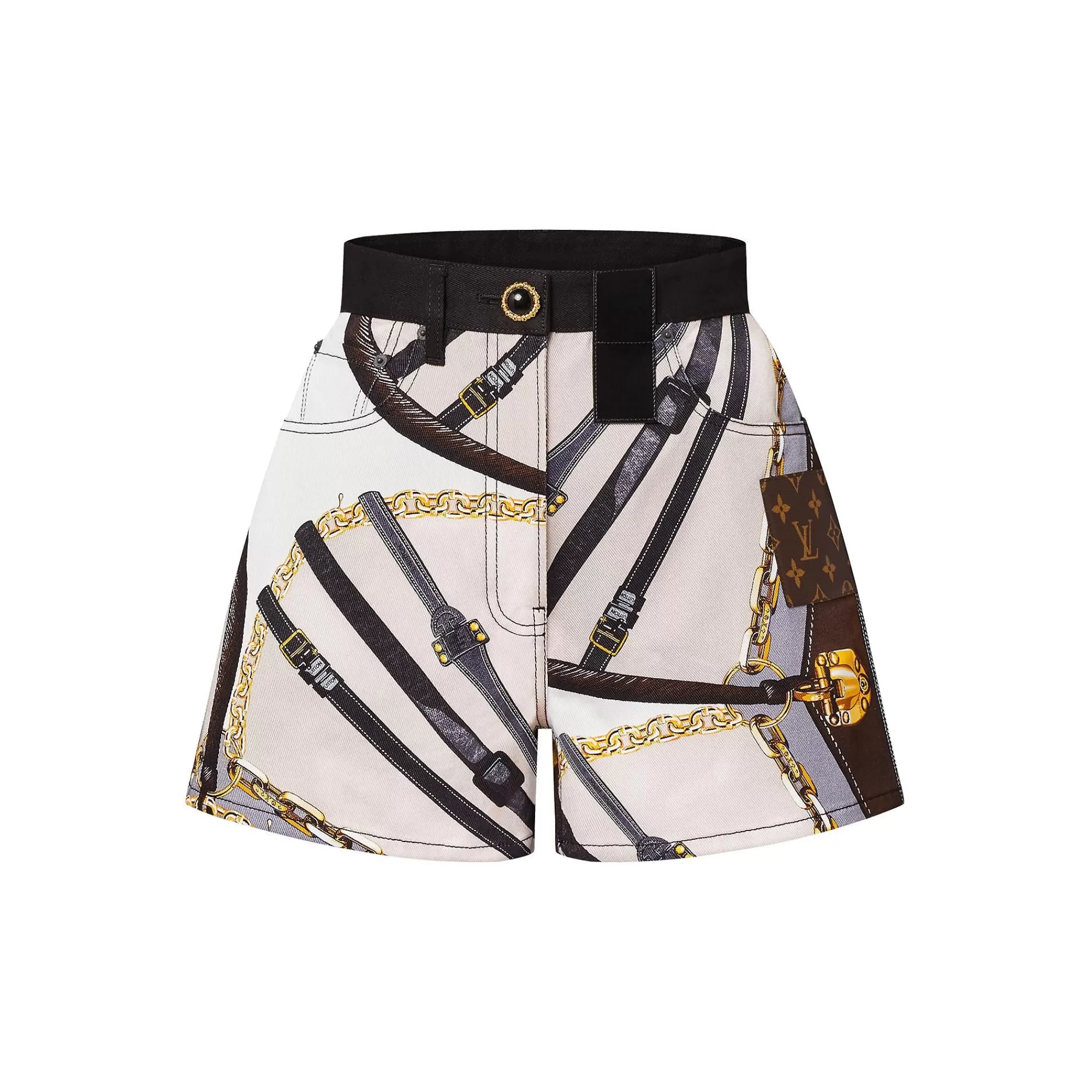 Cheap Louis Vuitton Scarf Print Mini Shorts