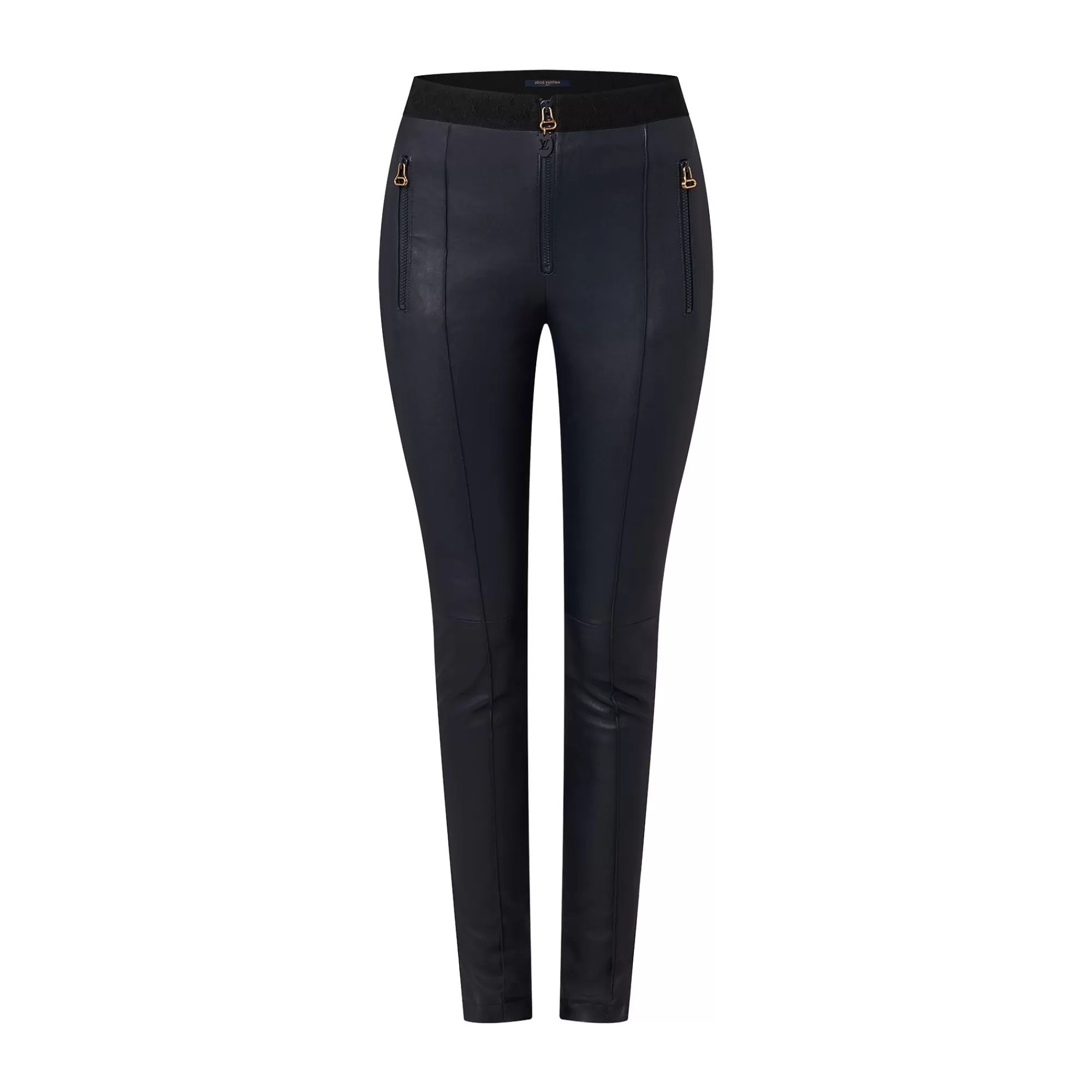 Best Sale Louis Vuitton Seam Detail Leather Leggings