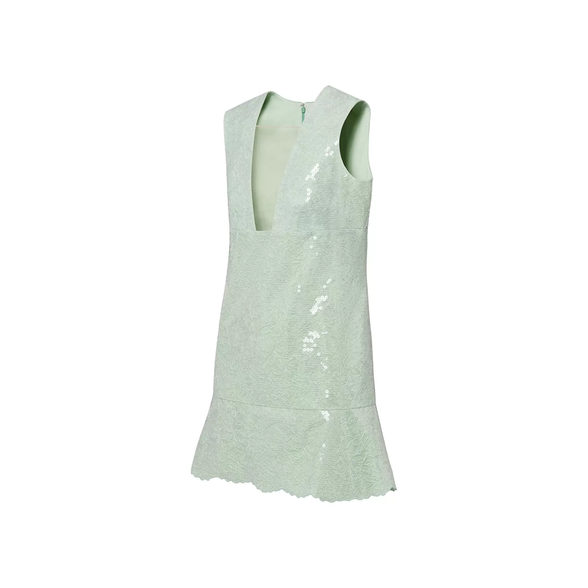 New Louis Vuitton Sequin Lace Mini Dress Almond