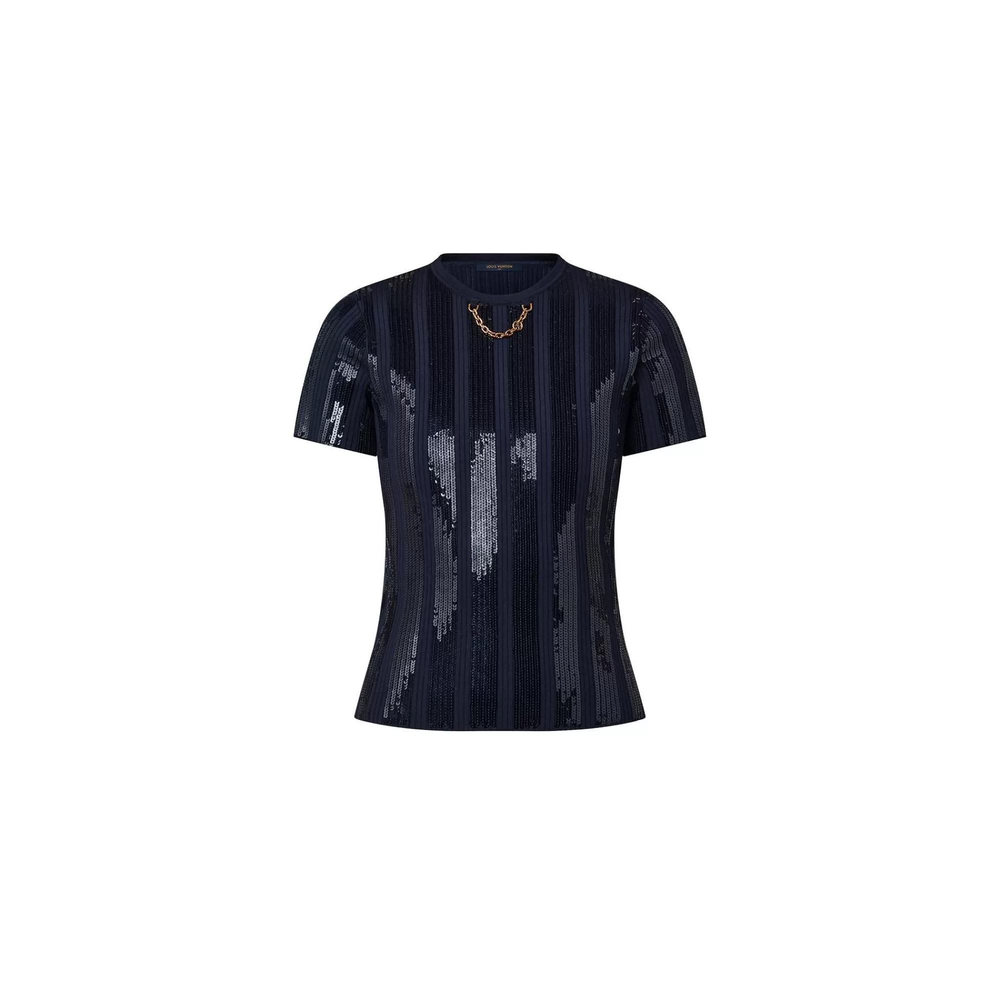 Cheap Louis Vuitton Sequin Stripes T-Shirt