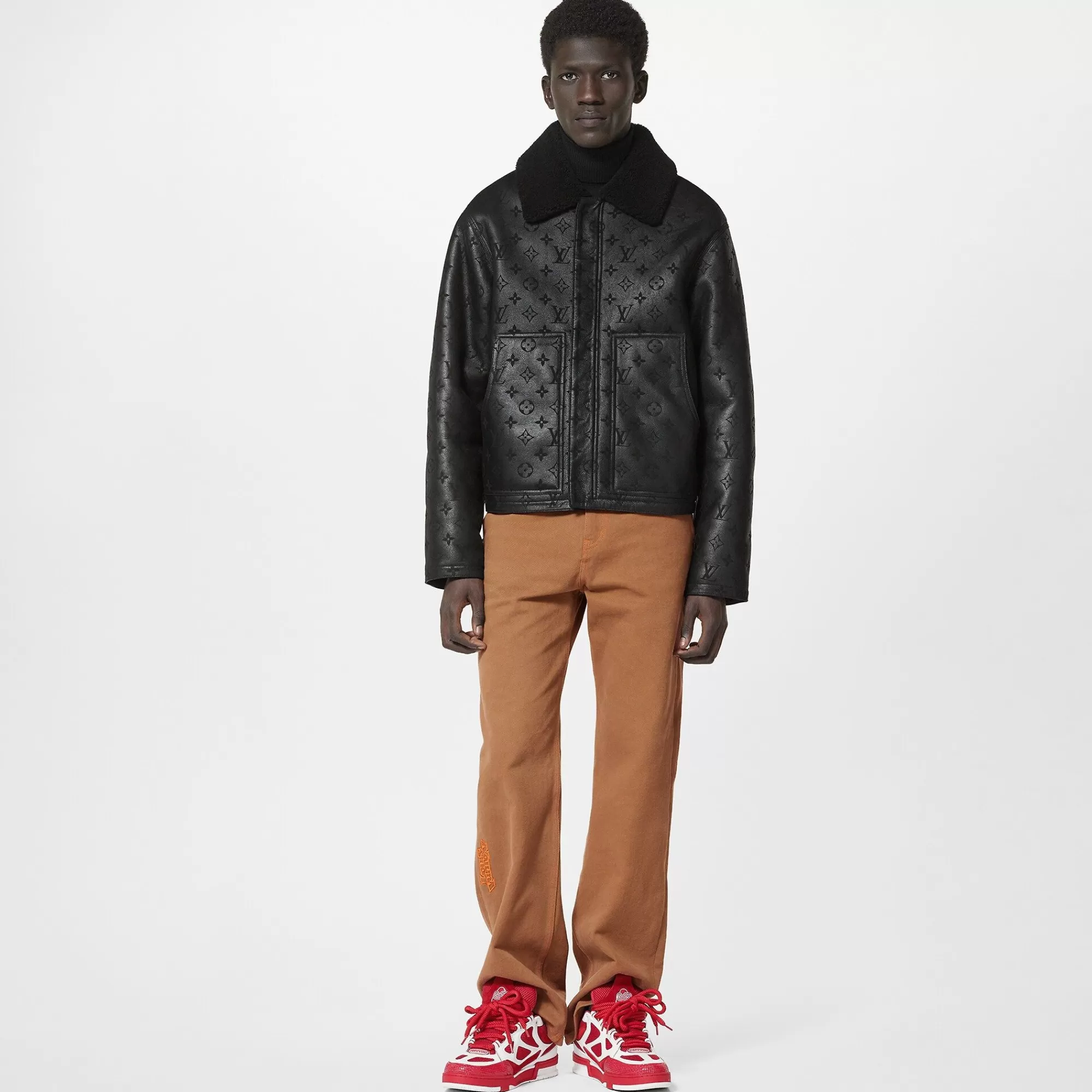 Sale Louis Vuitton Shearling Embossed Monogram Jacket