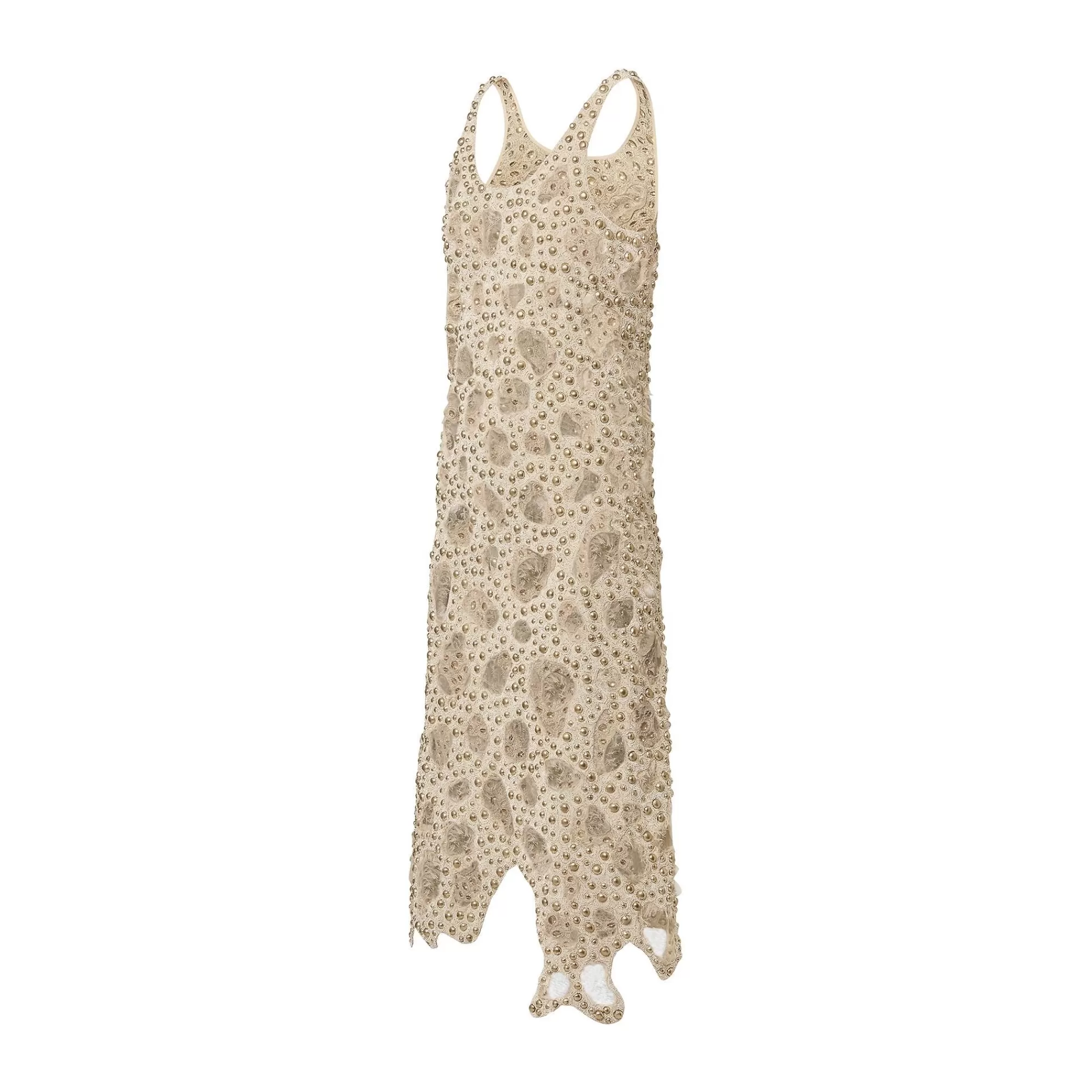 Hot Louis Vuitton Sheer Detail Beaded Tank Dress