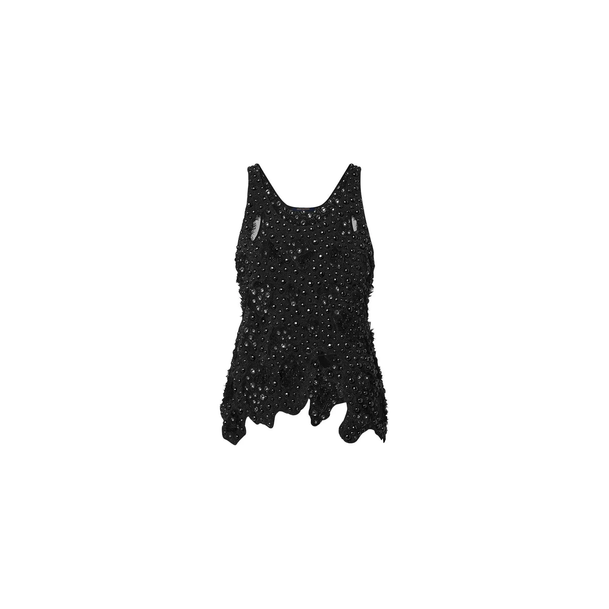 Store Louis Vuitton Sheer Detail Beaded Tank Top