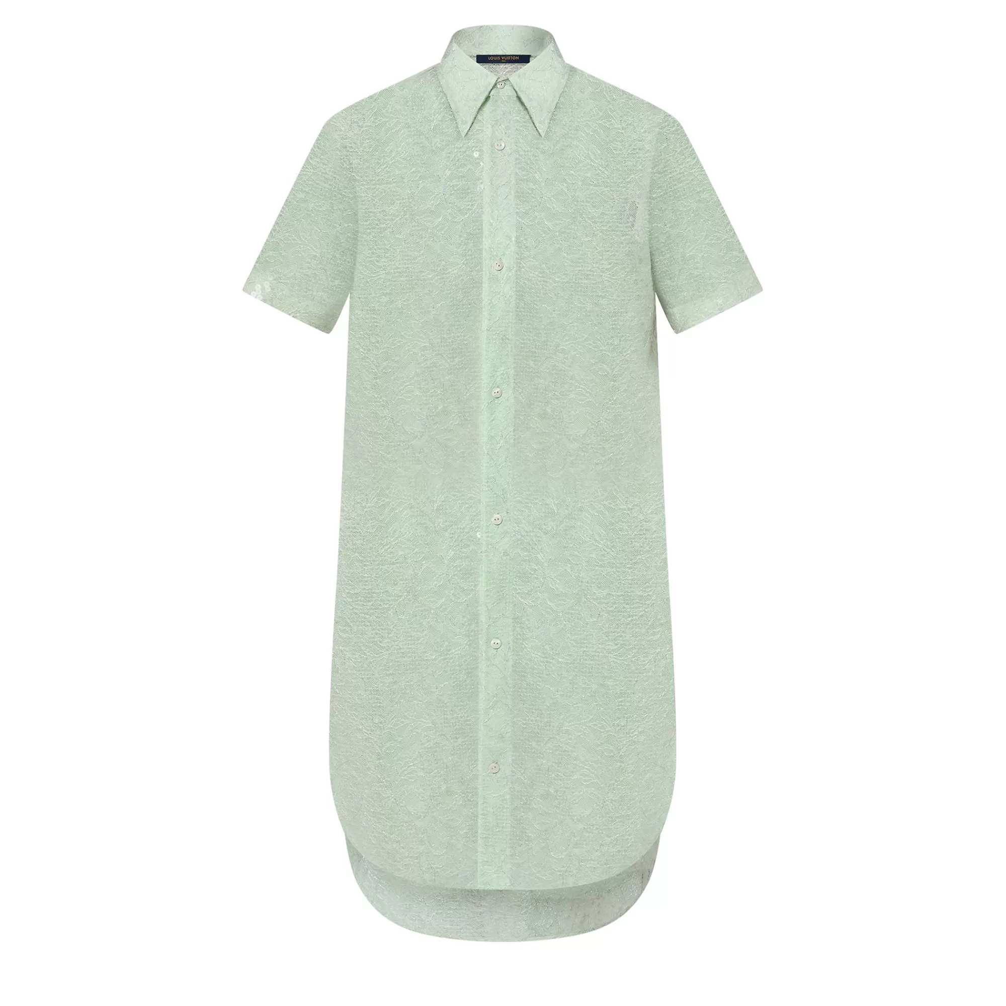 Online Louis Vuitton Sheer Sequin Lace Shirt Dress