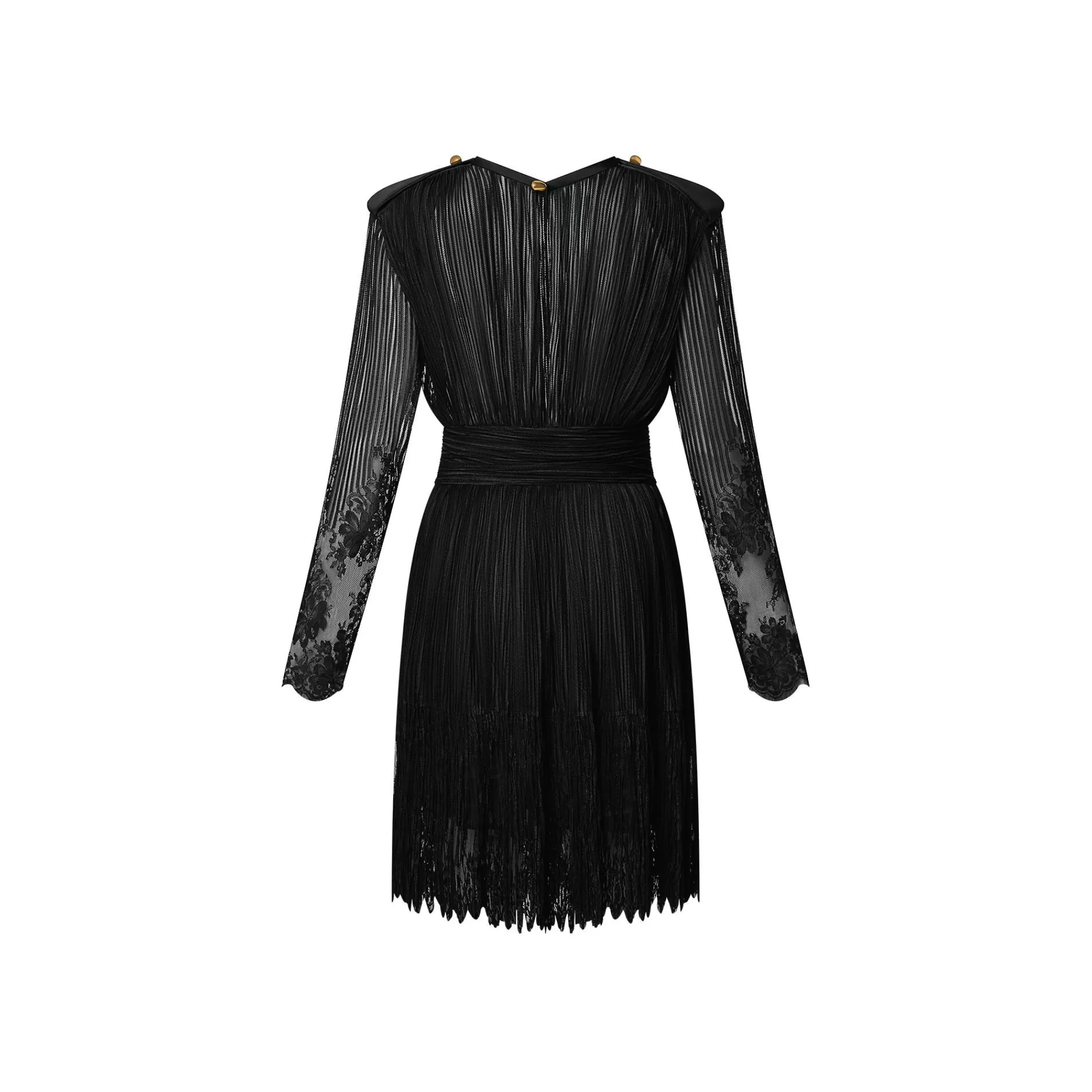 Flash Sale Louis Vuitton Sheer Striped Floral Lace Dress