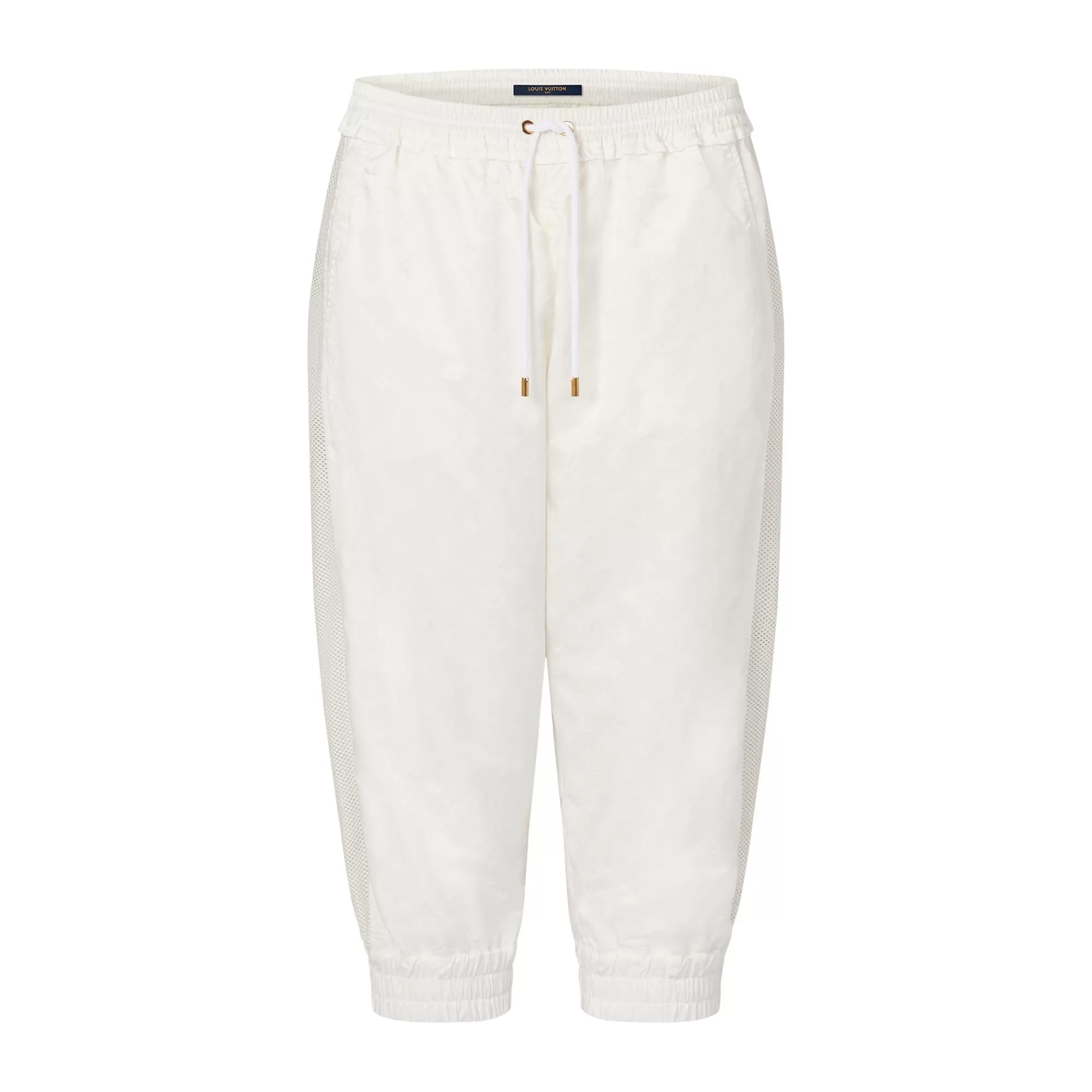 Outlet Louis Vuitton Shiny Monogram Cropped Jogging Pants White
