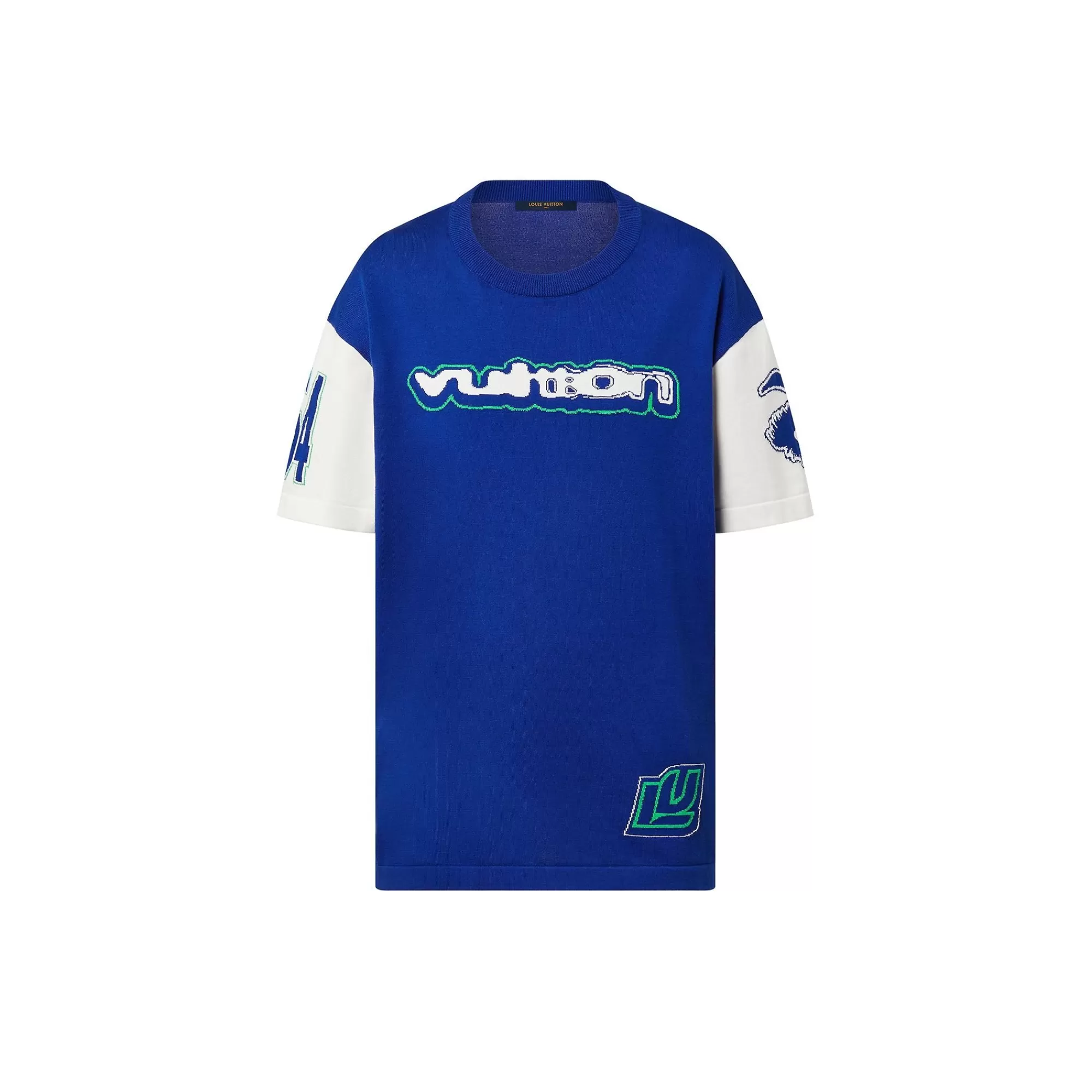 Discount Louis Vuitton Short-Sleeved Cotton Intarsia Crewneck