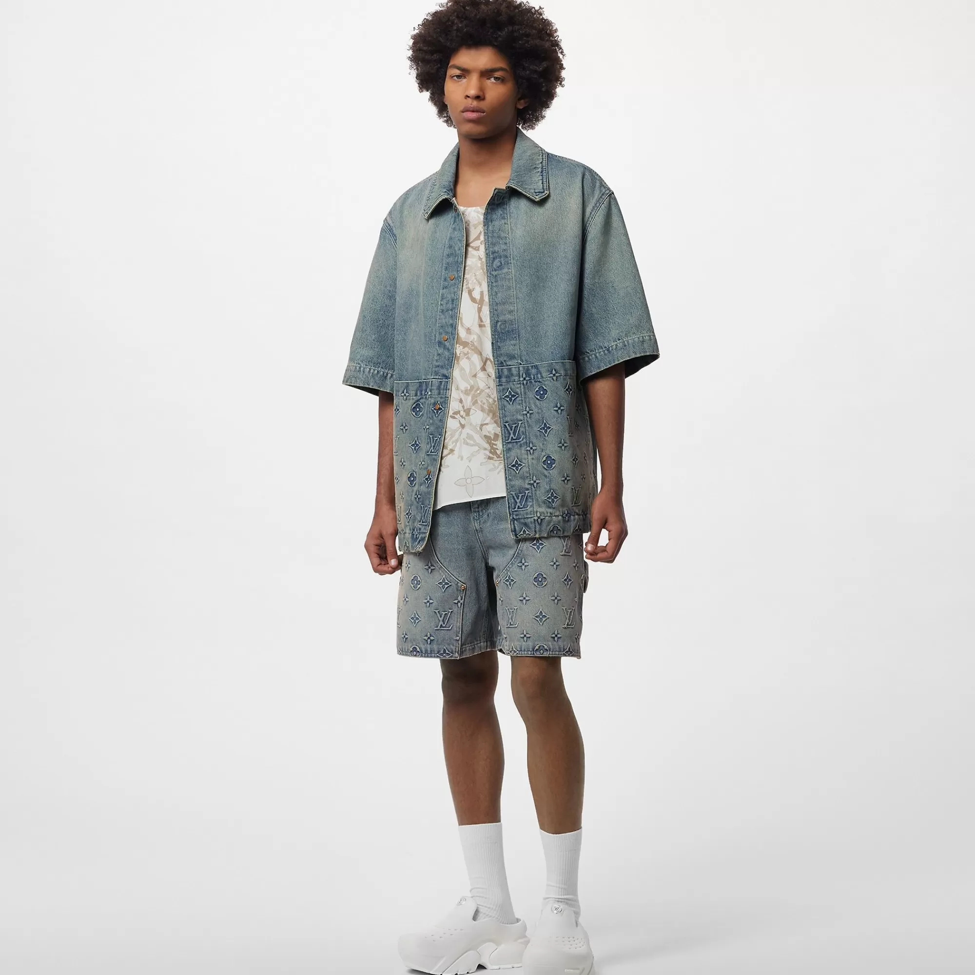 Online Louis Vuitton Short-Sleeved Denim Workwear Shirt