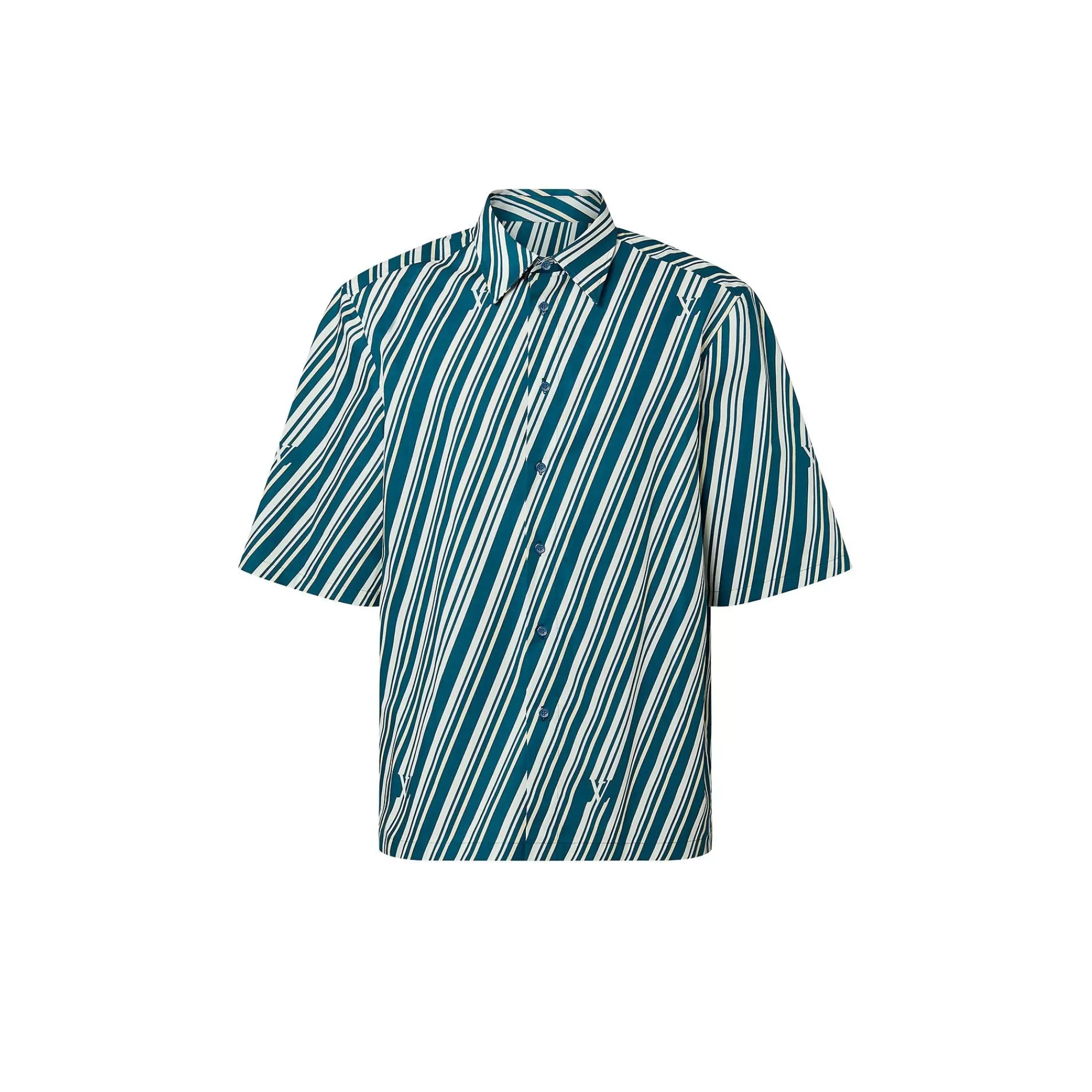 Shop Louis Vuitton Short-Sleeved Printed Cotton Shirt
